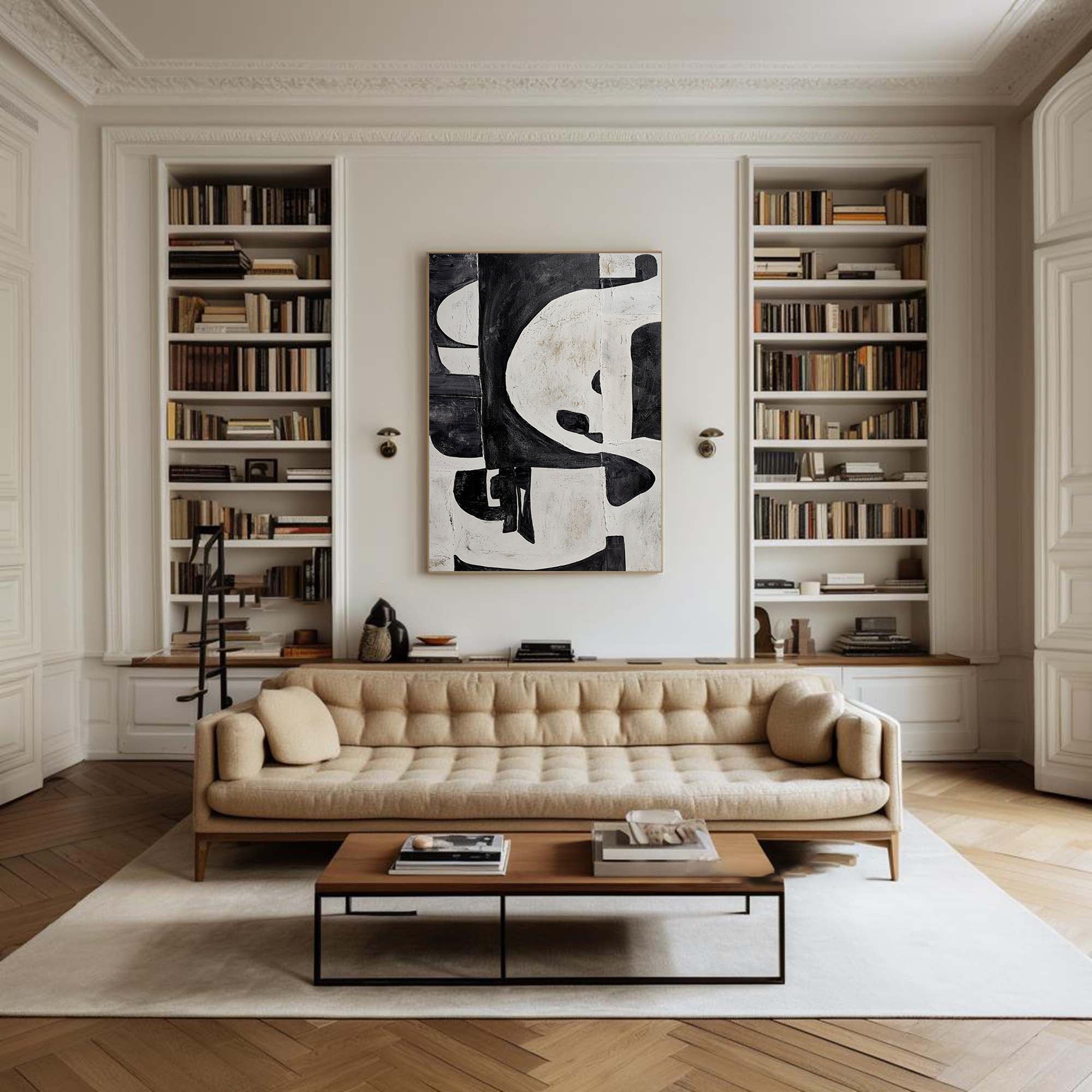 Black & White Abstract Painting #BWA 009