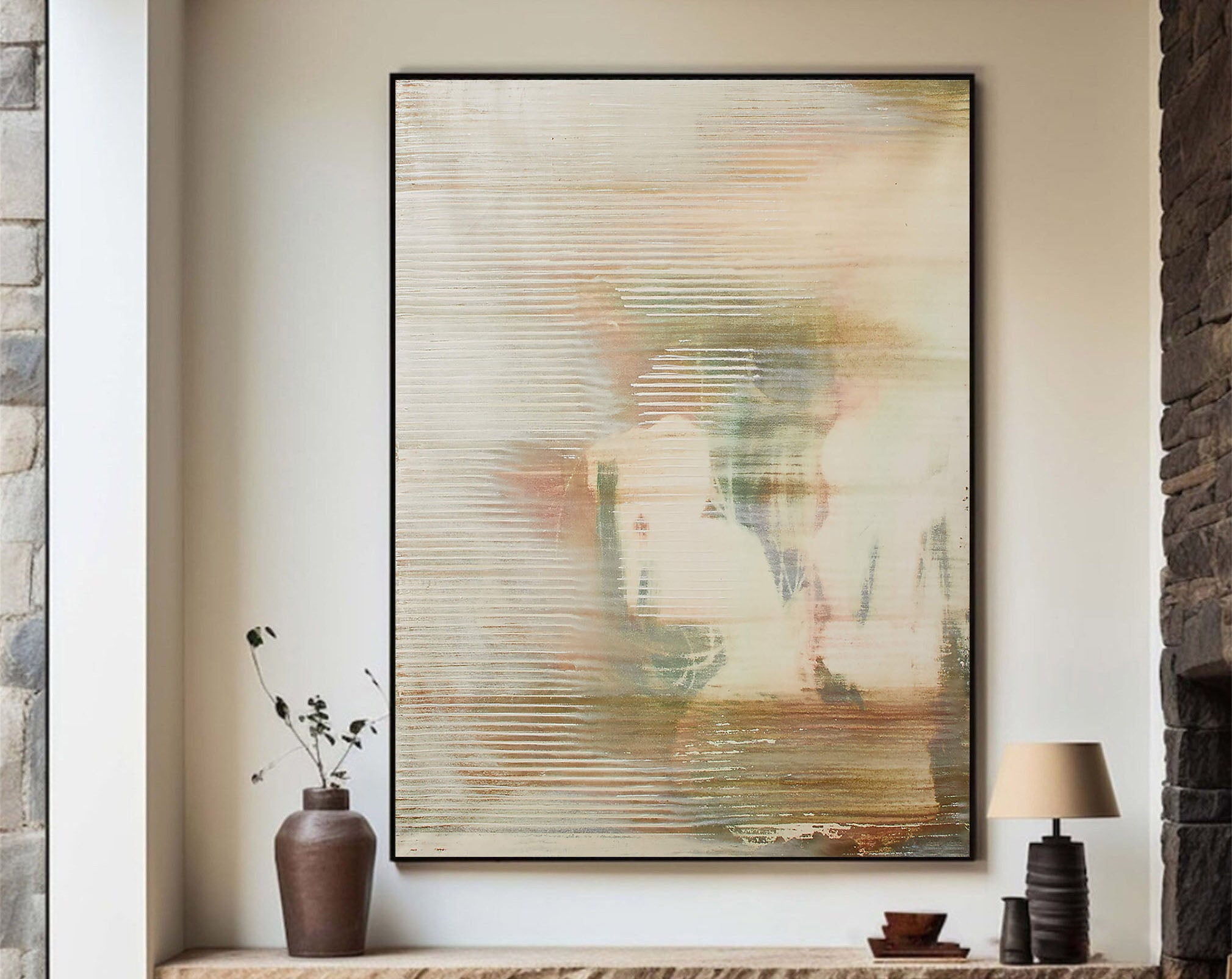 Serene Abstract Painting With Soft Colors, Contemporary Art #BGA 092