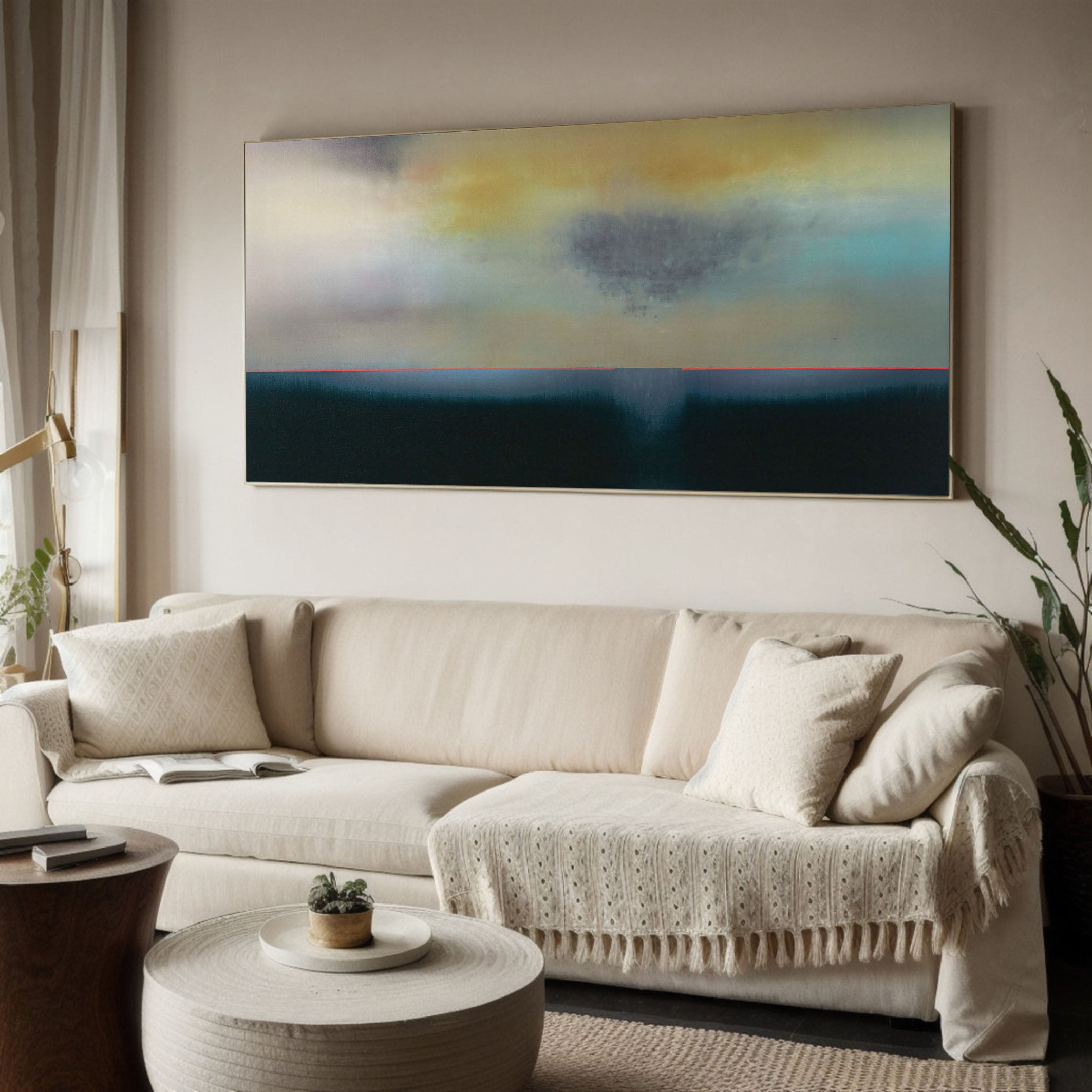 Subtle Color Layering, Abstract Horizon with Neutral Tones #BGA 122