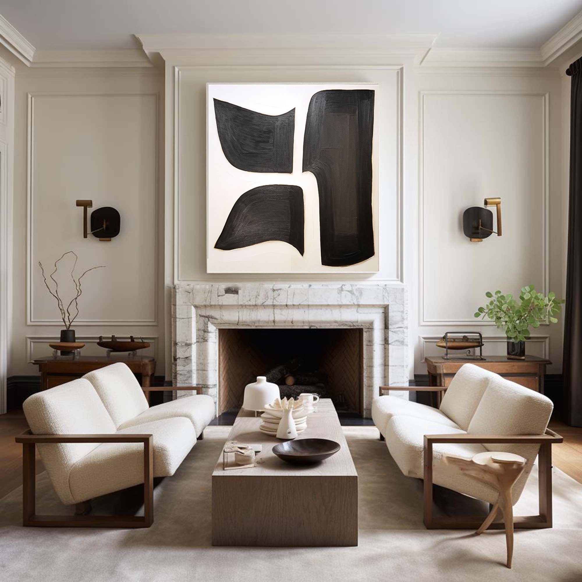 Black & White Abstract Painting #BWA 011