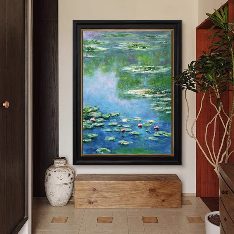 Monet Tribute Lilies, Impressionist Pond Scene #BGA 182