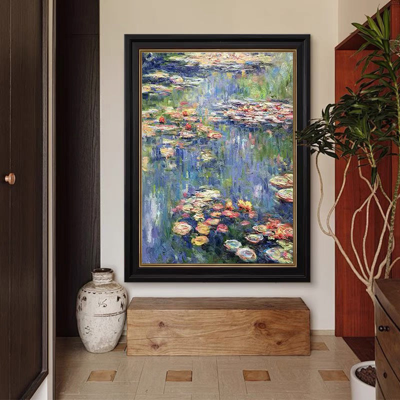 Monet Inspired Water Lilies, Impressionist Canvas #BGA 166