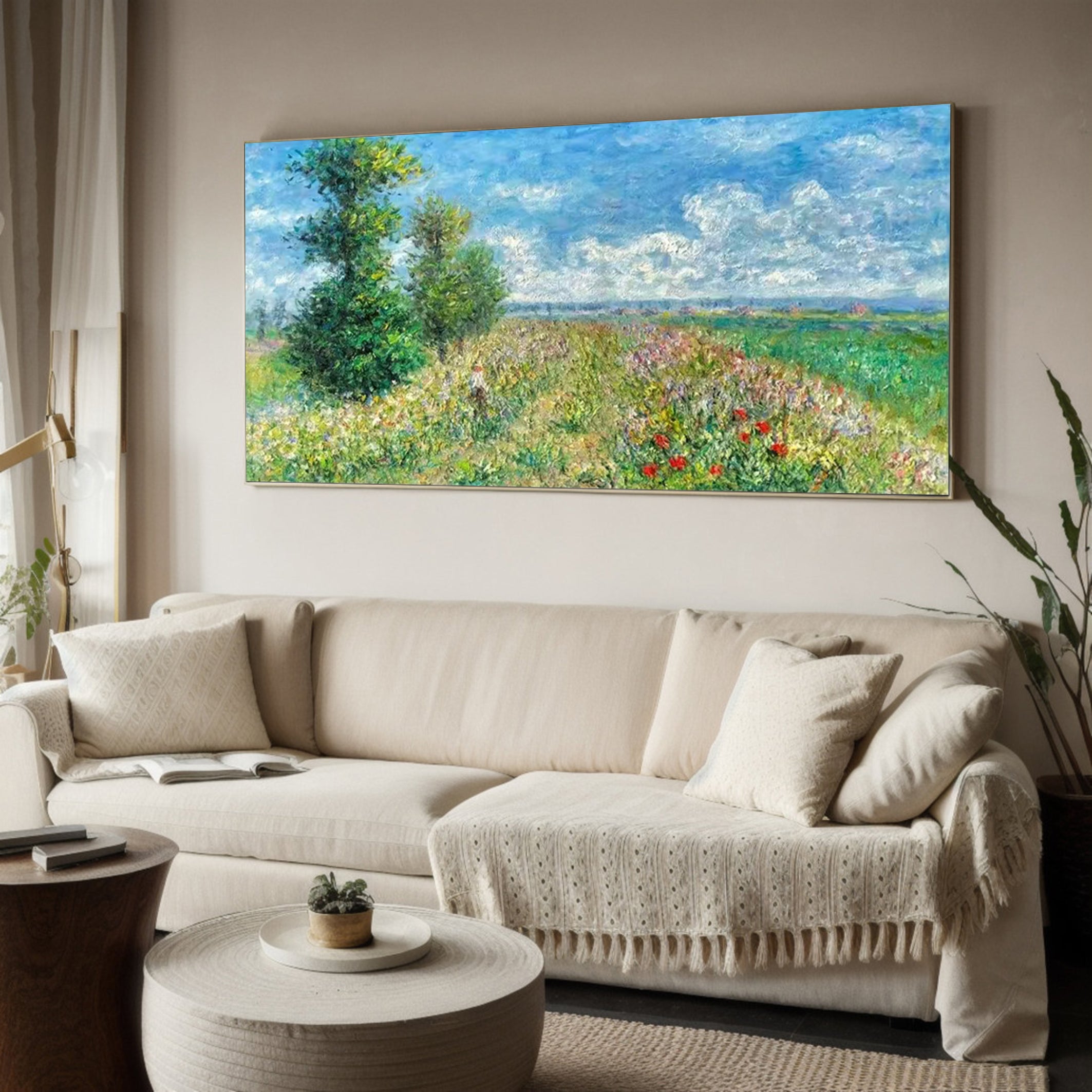 Monet Style Giverny Landscape, Impressionist Canvas #BGA 169