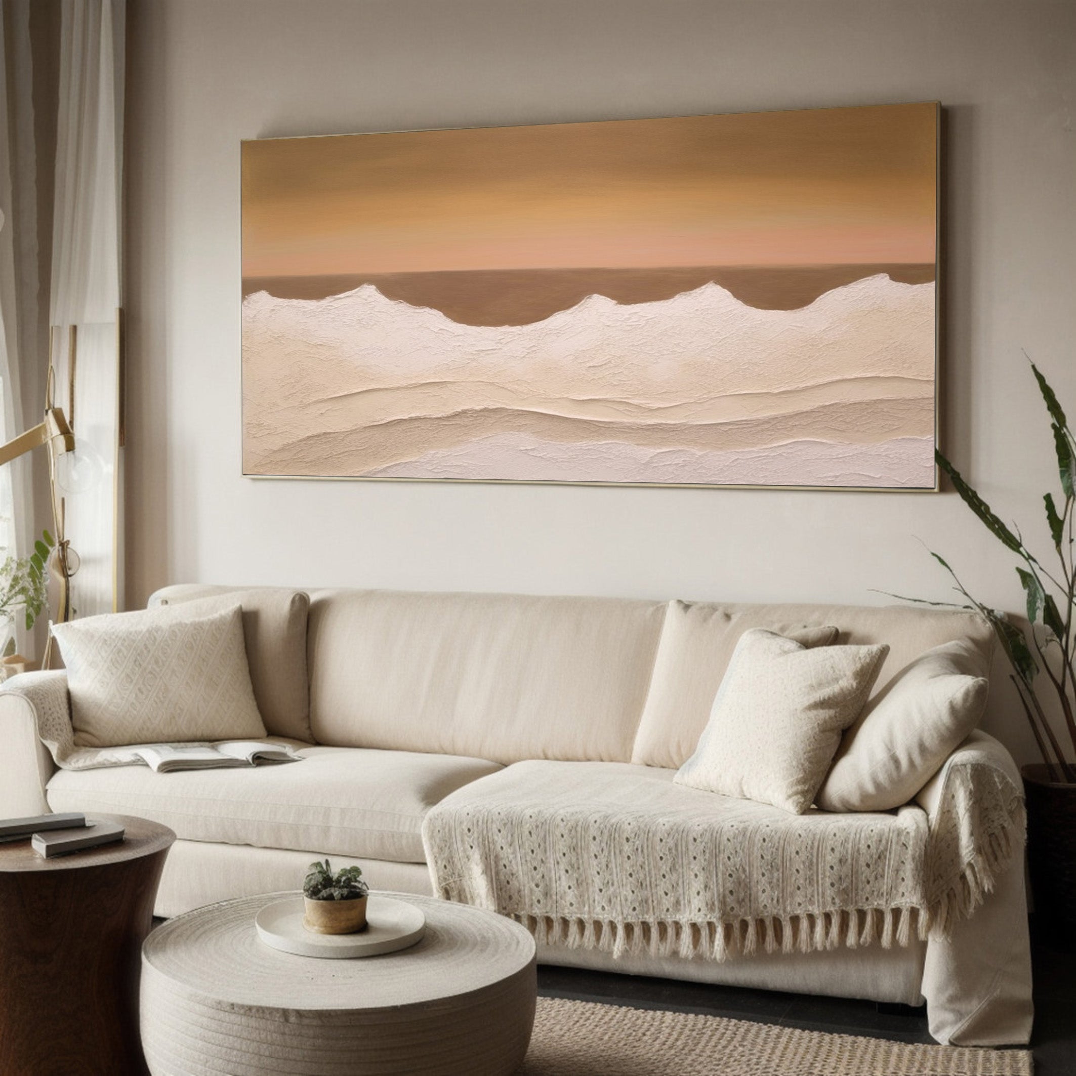 Minimalist Earth Tone Abstract, Subtle Landscape Wall Art #BGA 252