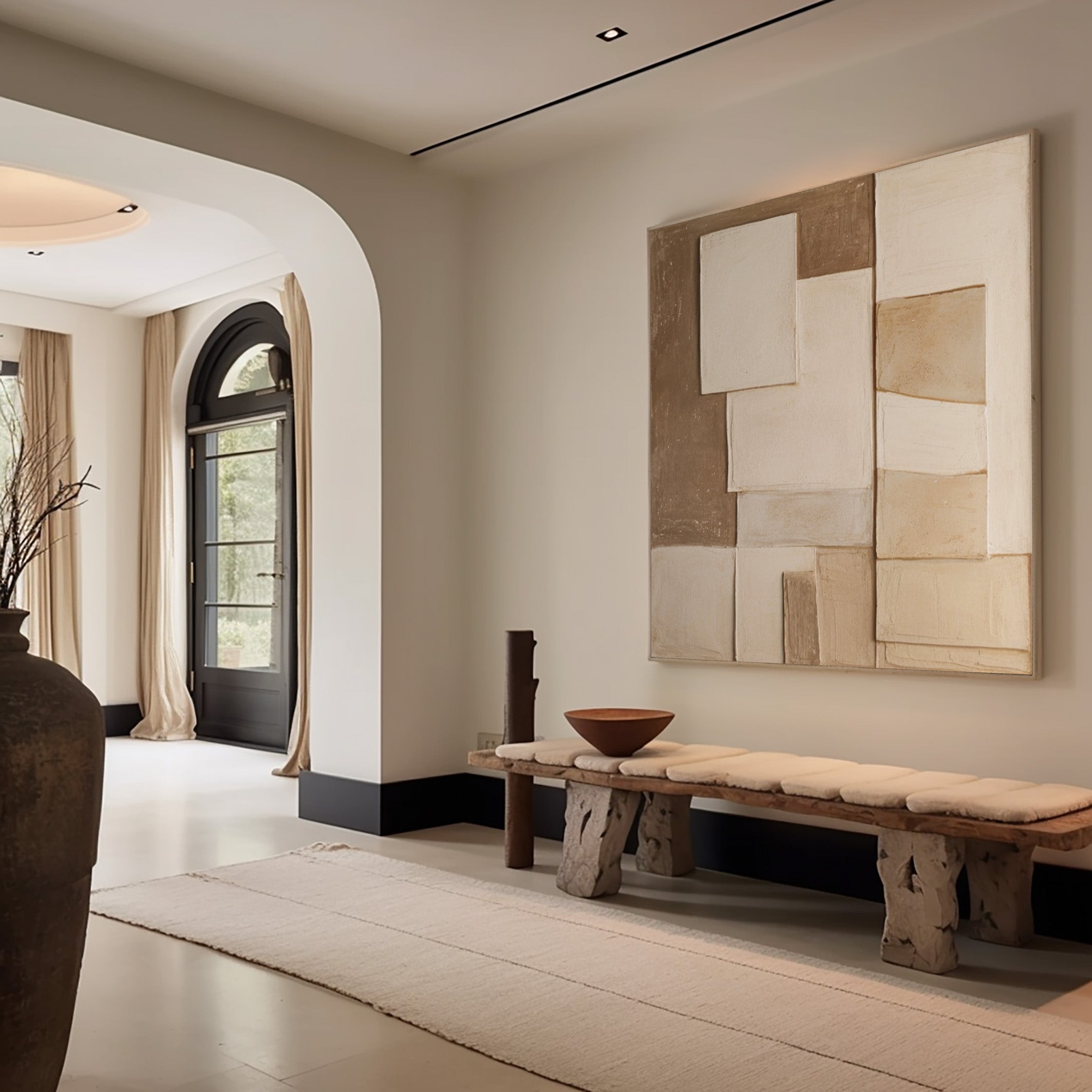 Wabi Sabi Neutral Canvas with Softly Textured Imperfect Forms #BGA 289