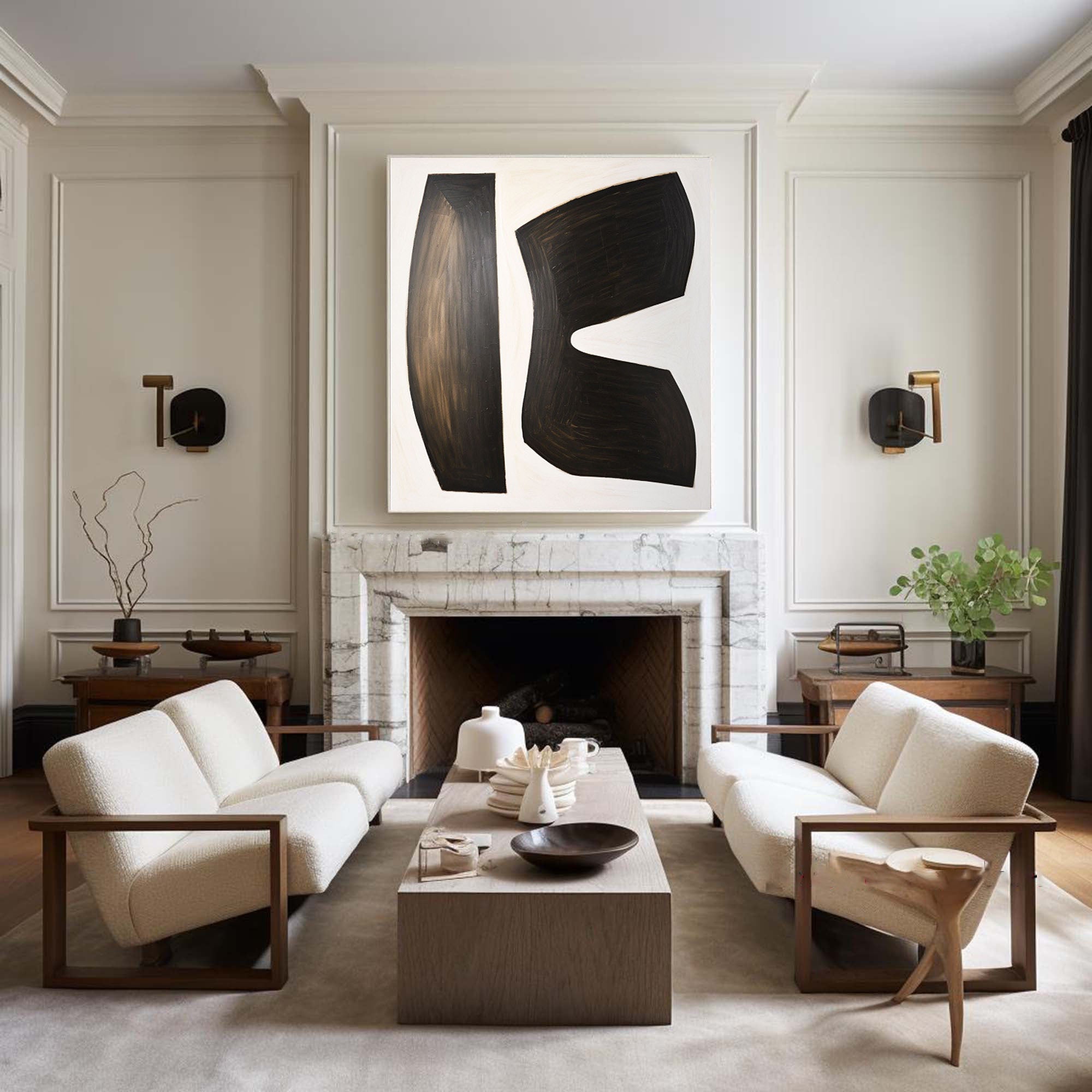 Black & White Abstract Painting #BWA 012