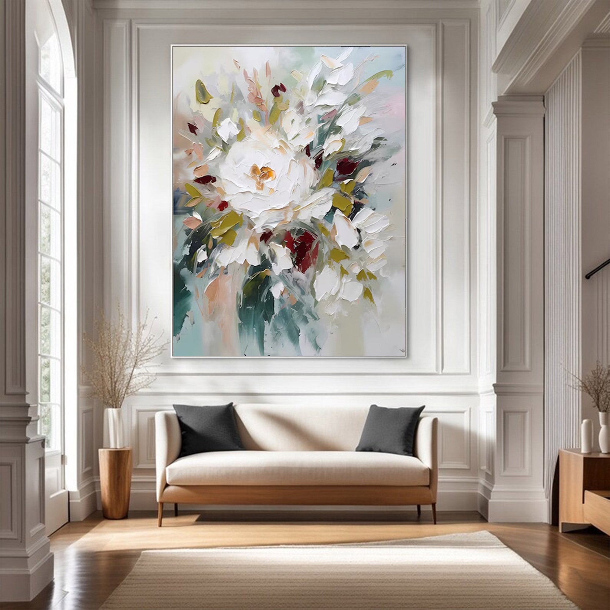 Abstract White Large Impasto Art | MuroArt #WG 105