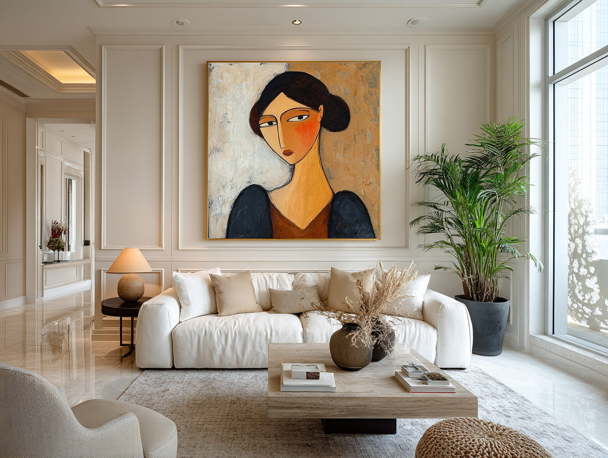 Abstract Woman Head Wall Art Fine Art Decor Piece #WG 088
