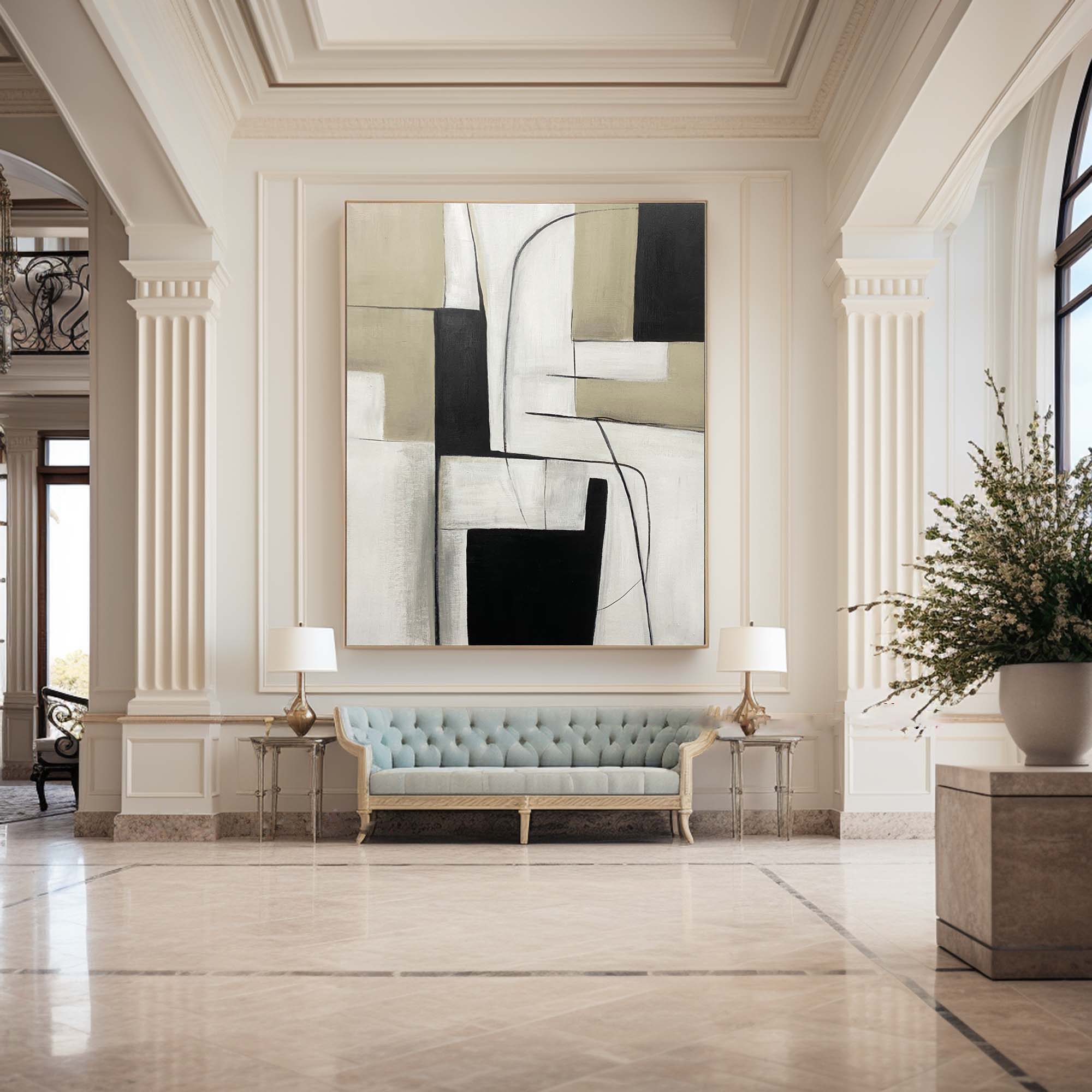 Black & White Abstract Painting #BWA 010