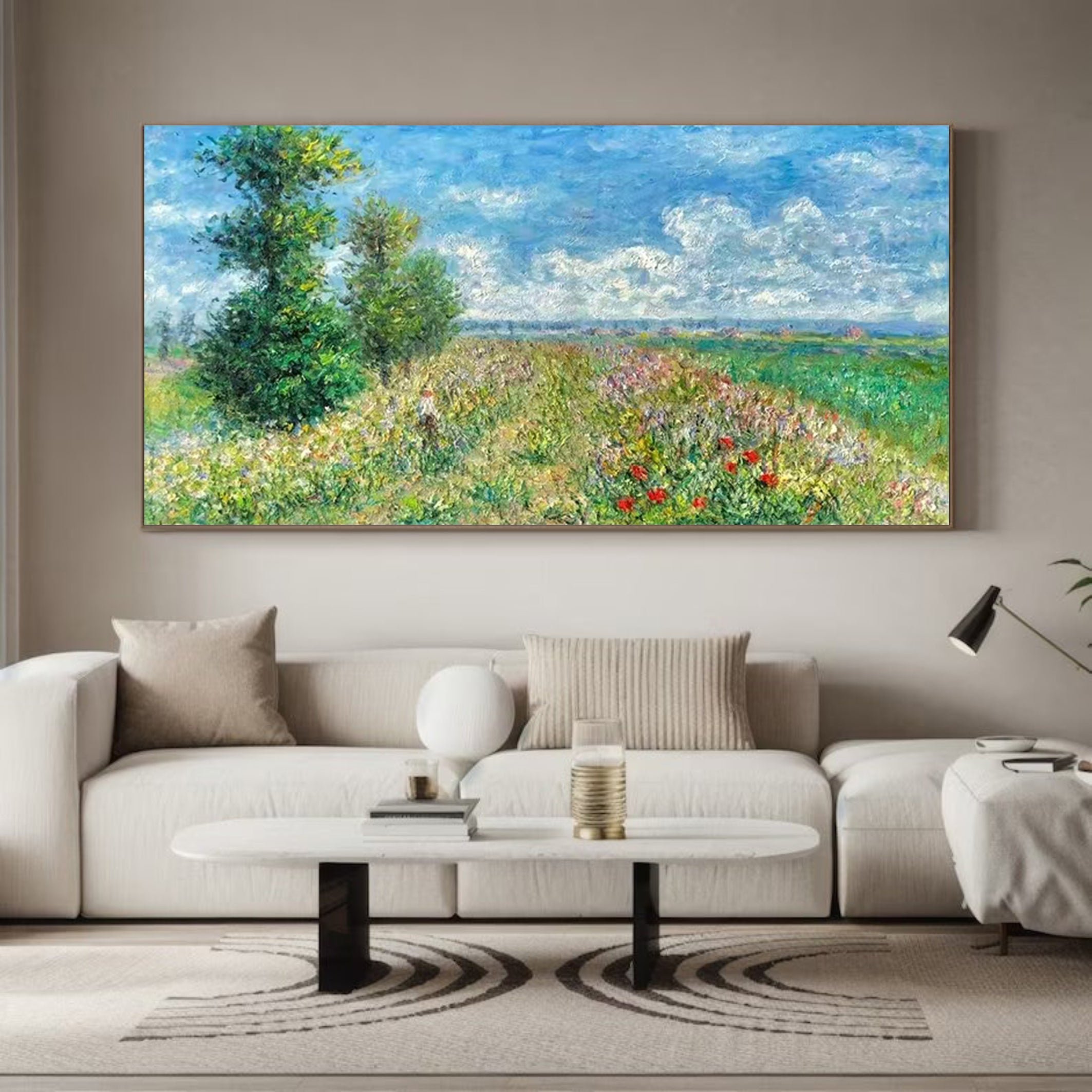 Monet Style Giverny Landscape, Impressionist Canvas #BGA 169