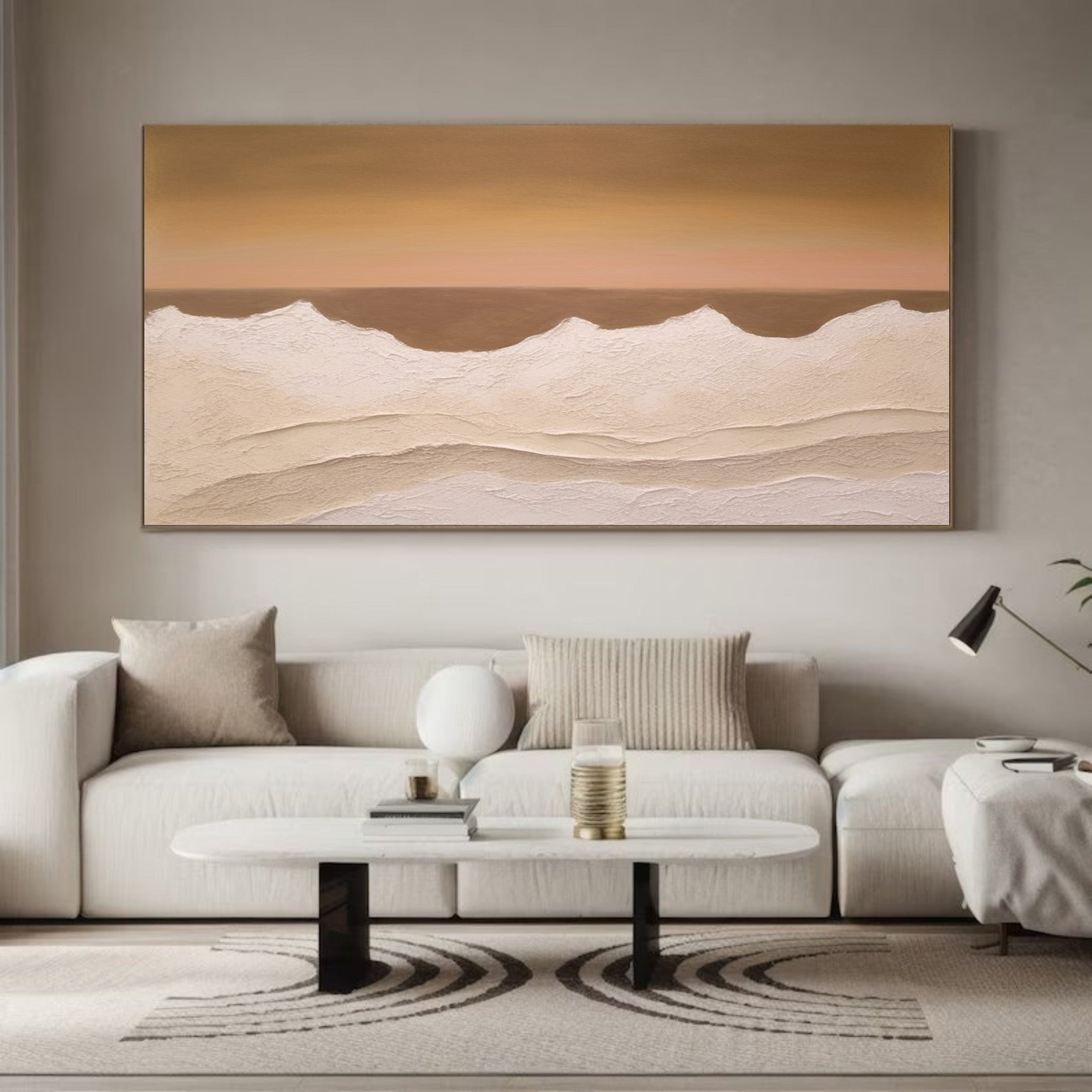 Minimalist Earth Tone Abstract, Subtle Landscape Wall Art #BGA 252