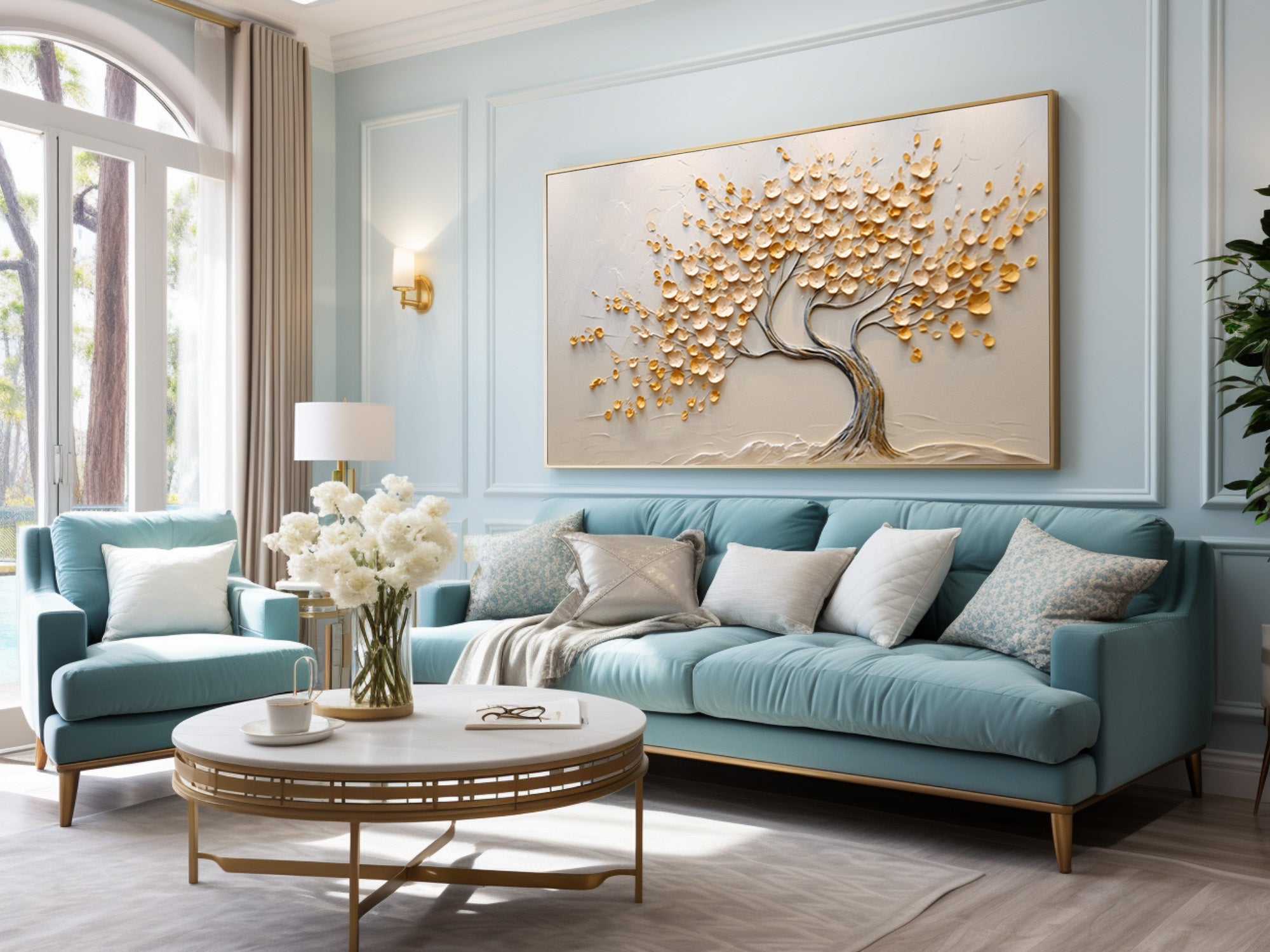 Tree of Life Art Modern Relief Painting for Living Room #WG 091