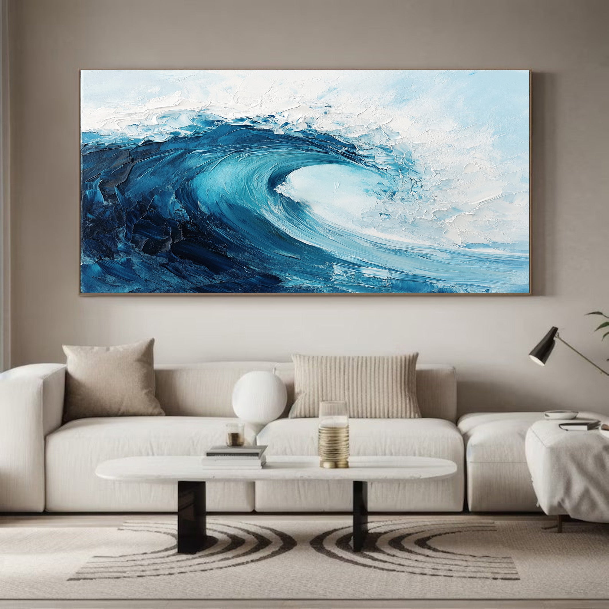 Sculpted Swell: Bold Impasto Wave, Richly Textured Ocean Art #BGA 230