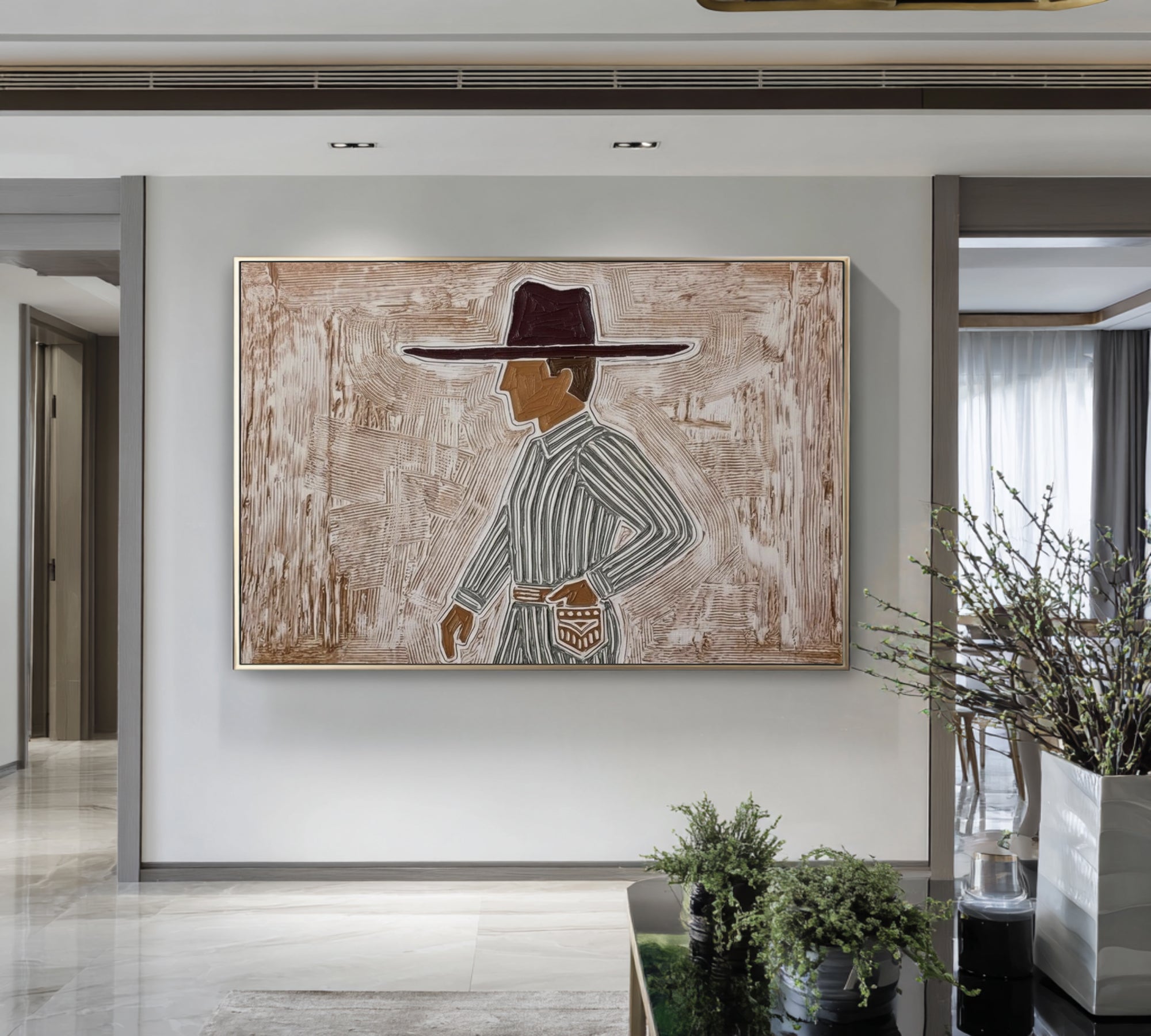 Large Fashion Figure Painting Modern Minimalist Portrait Wall Art