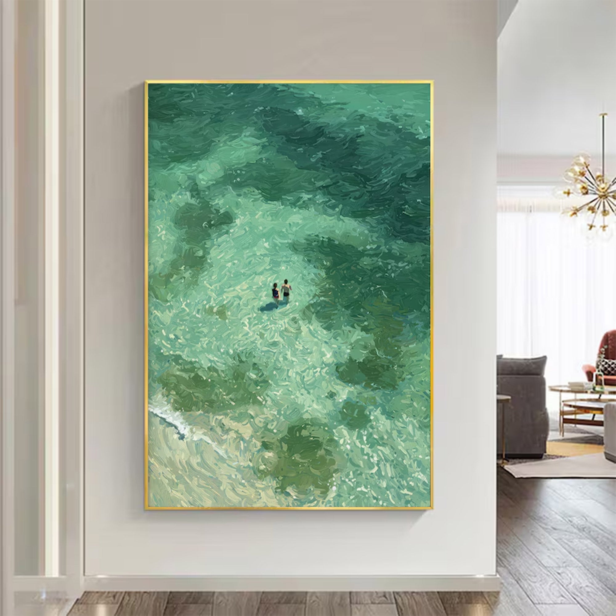 Large Textured Figurative Ocean Painting | MuroArt #WGA 015