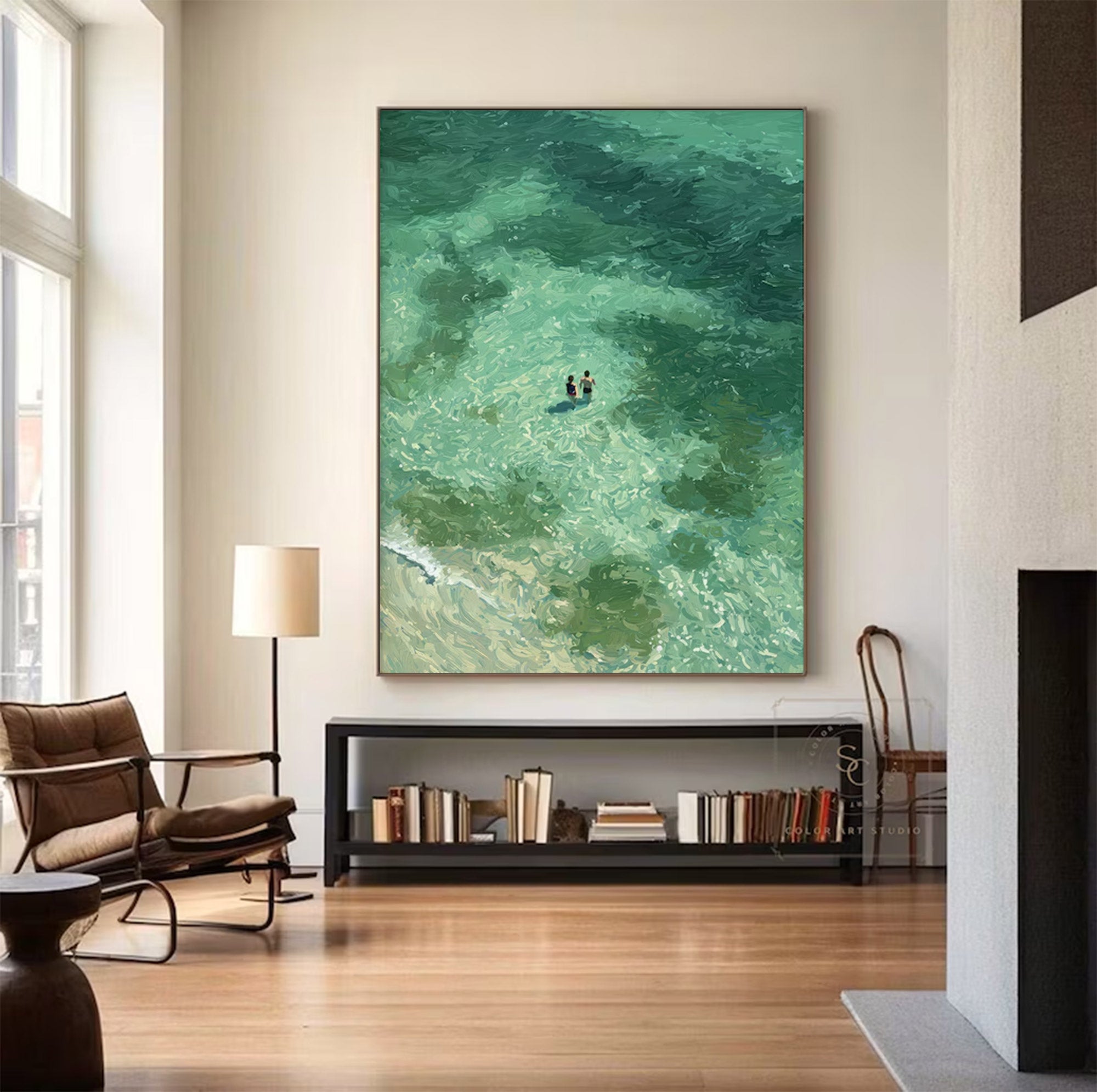 Large Textured Figurative Ocean Painting | MuroArt #WGA 015