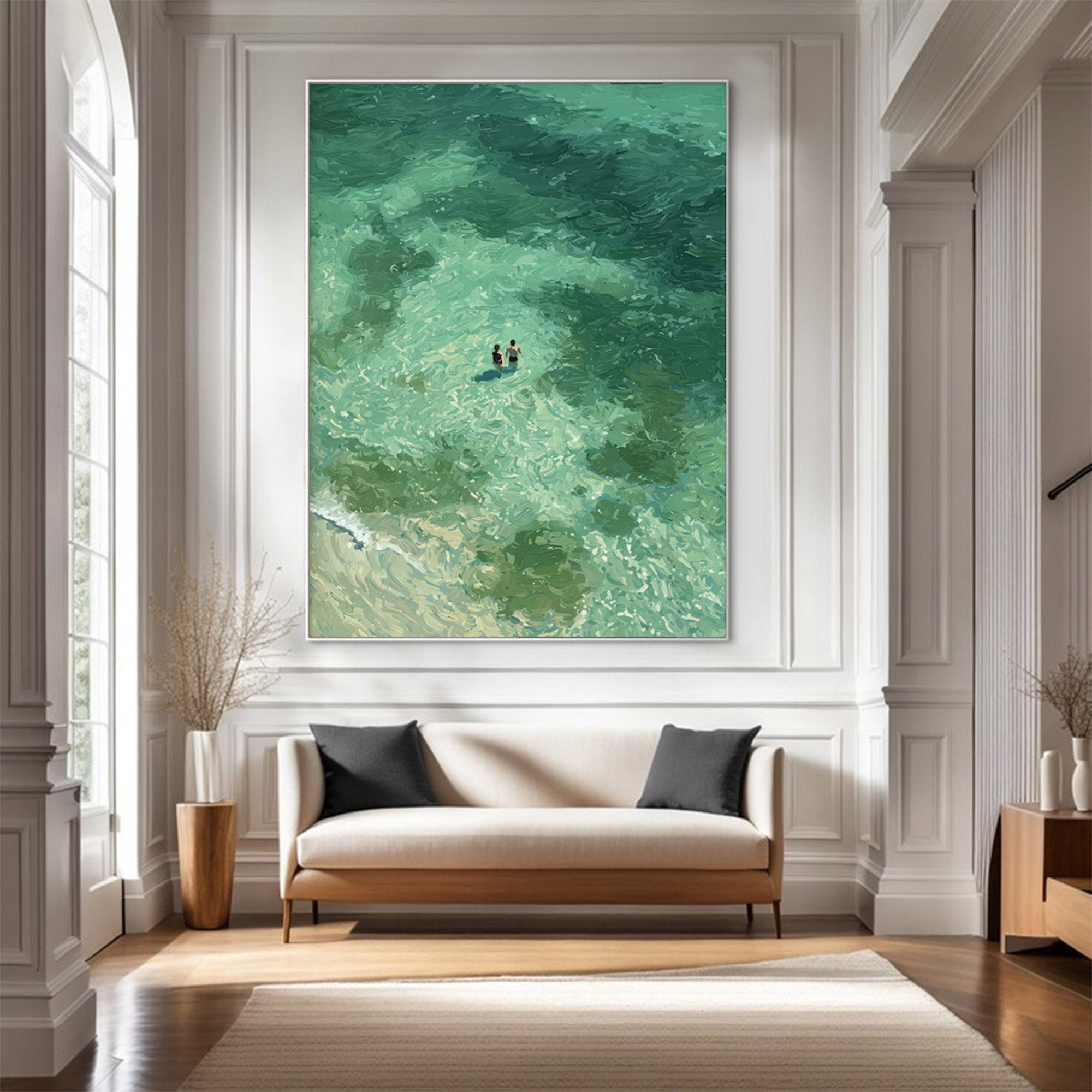 Large Textured Figurative Ocean Painting | MuroArt #WGA 015