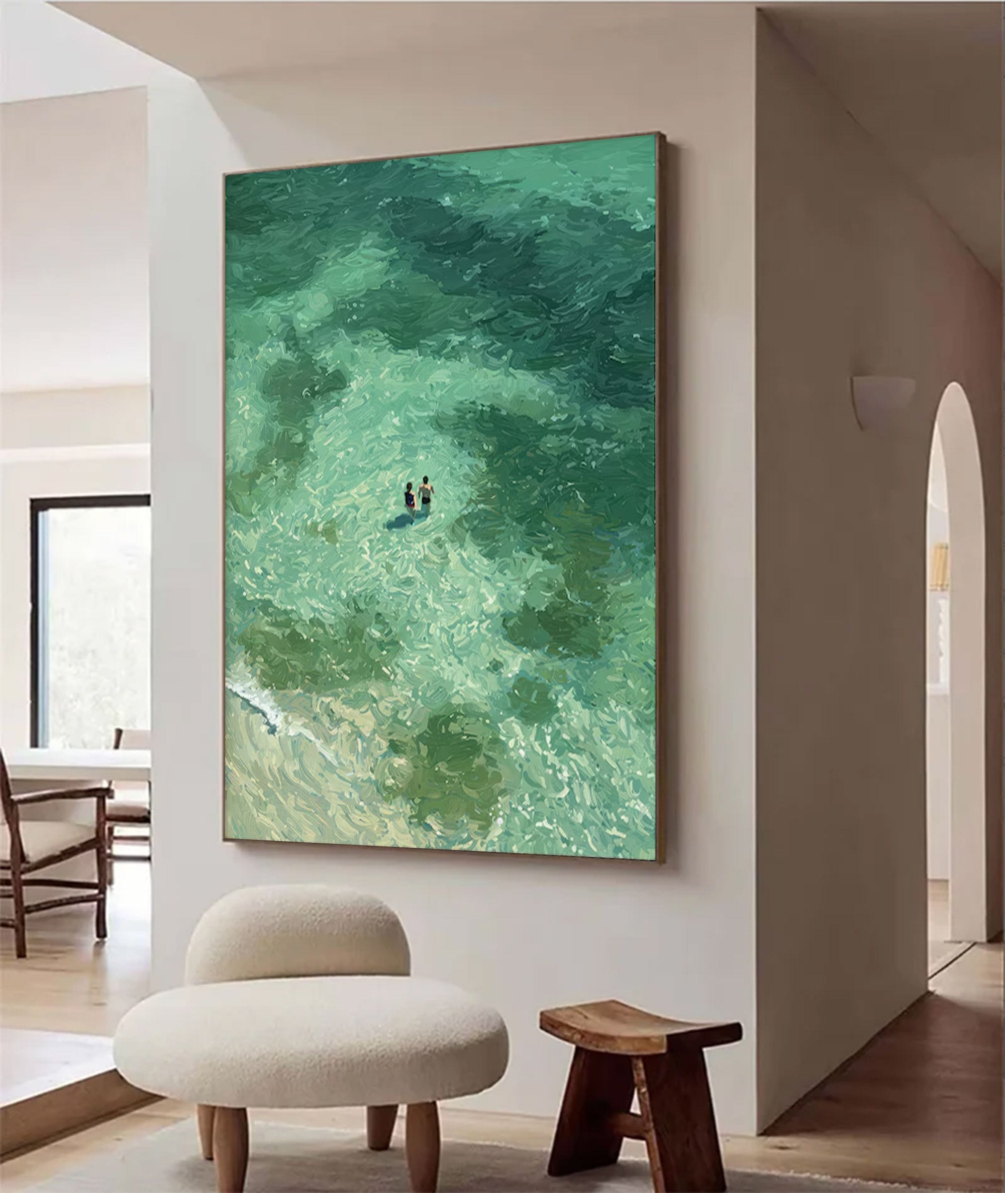Large Textured Figurative Ocean Painting | MuroArt #WGA 015