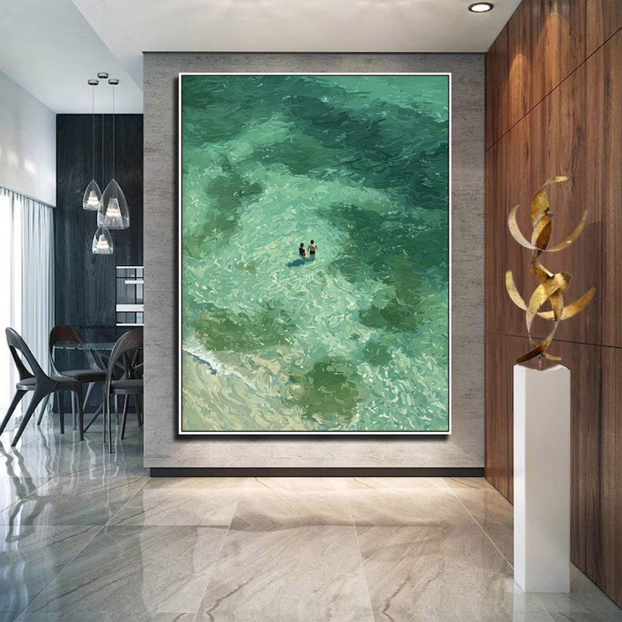 Large Textured Figurative Ocean Painting | MuroArt #WGA 015