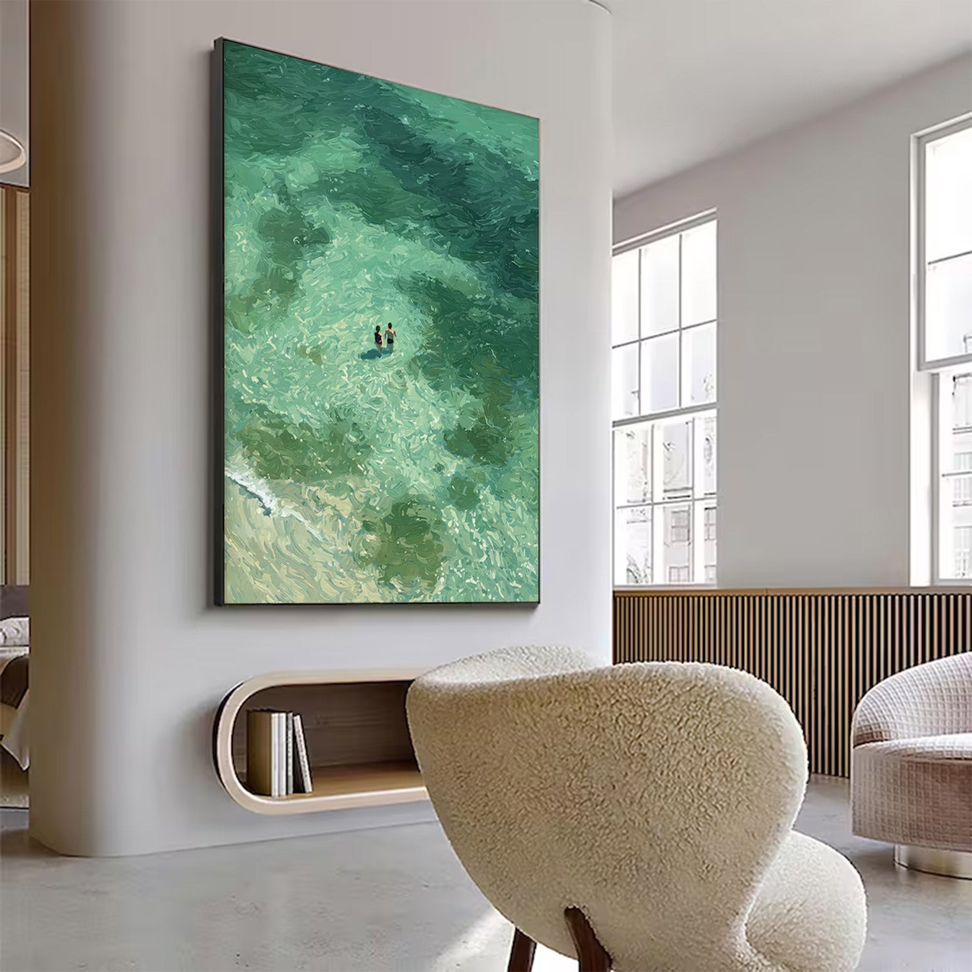 Large Textured Figurative Ocean Painting | MuroArt #WGA 015