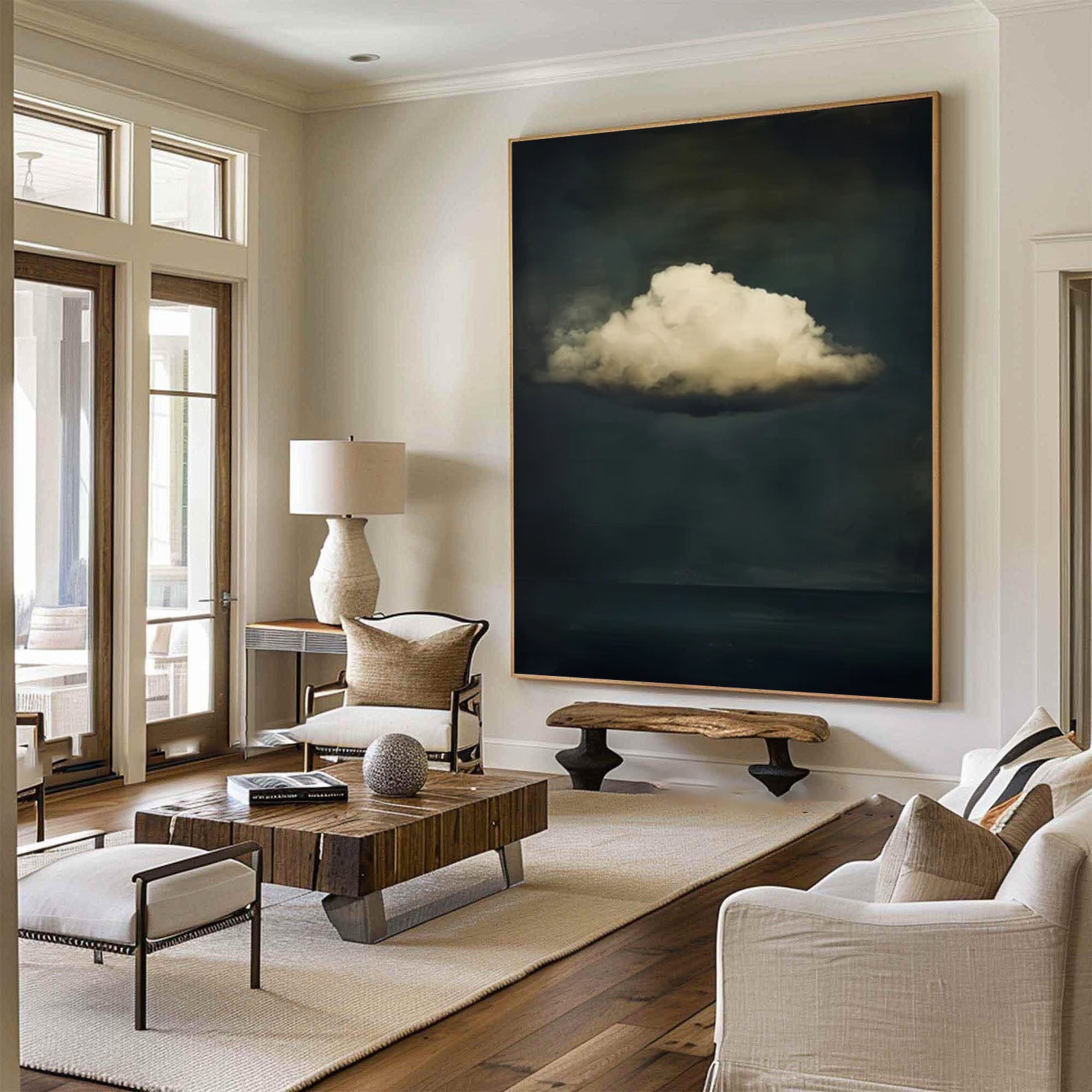 Pastel Cloud Art Large Abstract Canvas for Relaxing Ambiance #SP 005