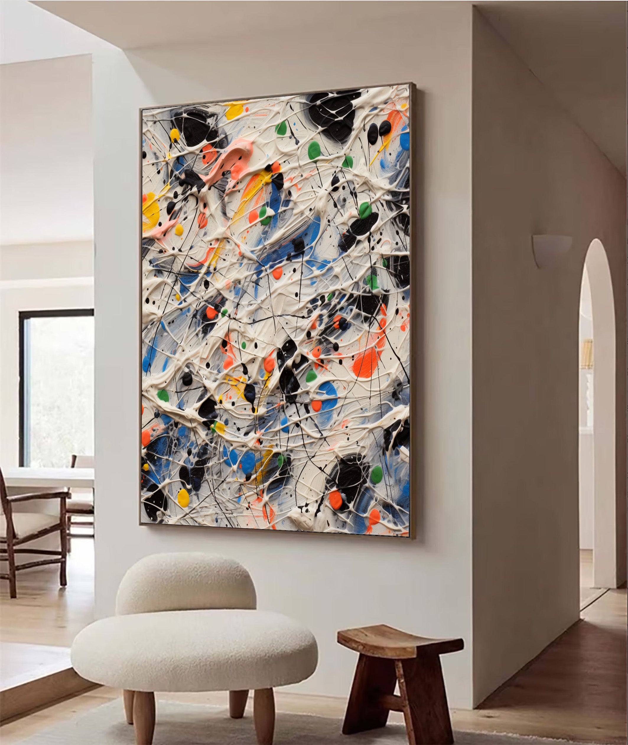 Controlled Chaos: Bold Abstract Splatter, Dynamic Modern Art #BGA 242