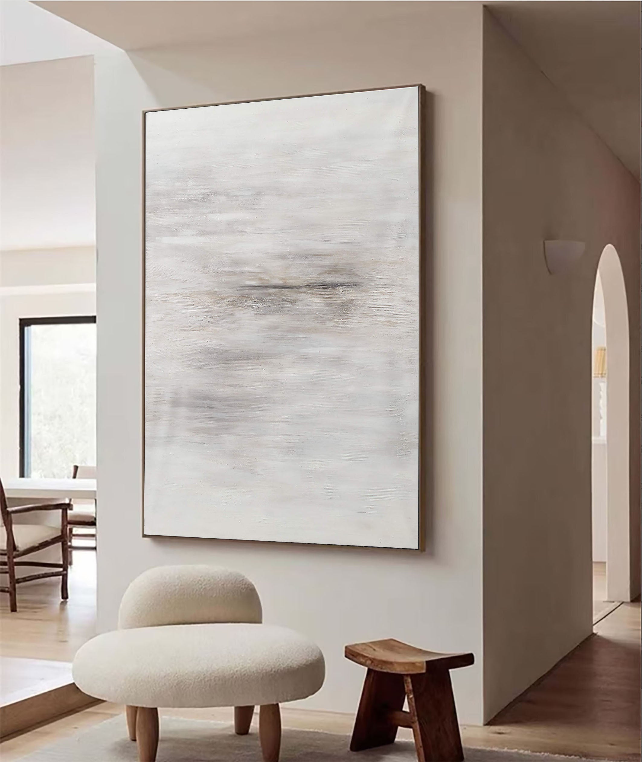 White Abstract Painting With Subtle Light Play #BGA 059