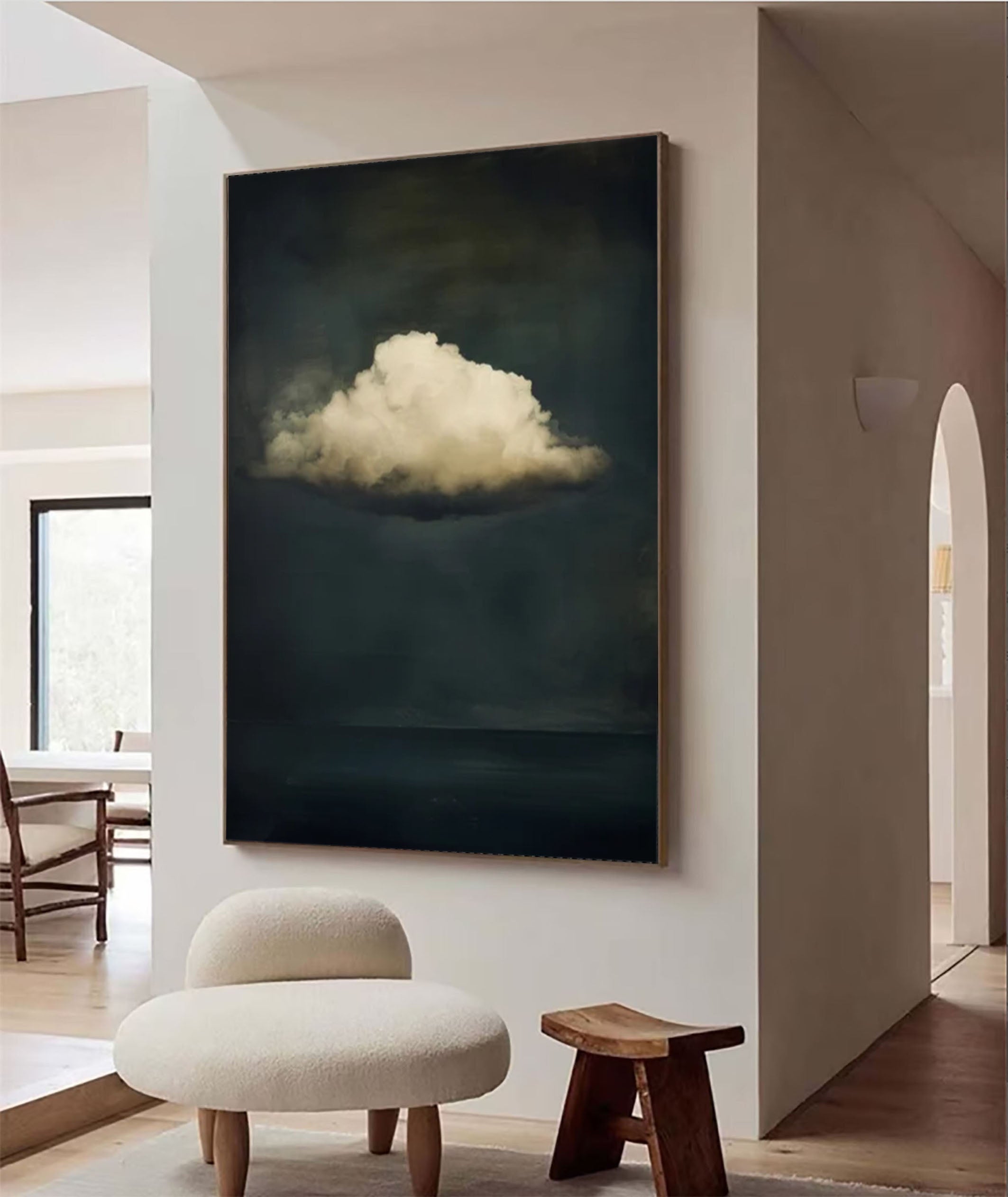 Pastel Cloud Art Large Abstract Canvas for Relaxing Ambiance #SP 005