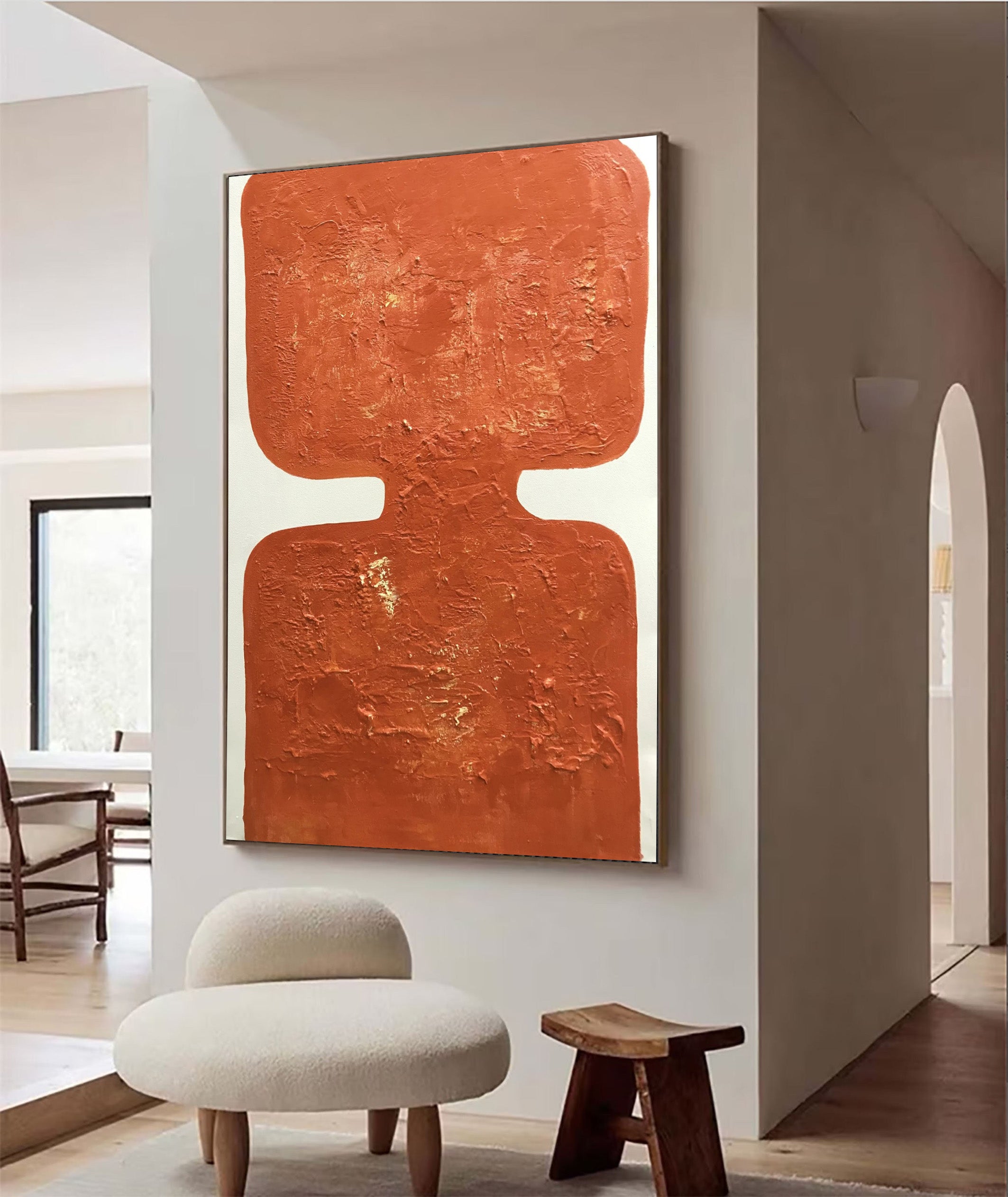 Sunset Hue: Orange Abstract Art, Minimalist Statement Piece #BGA 202