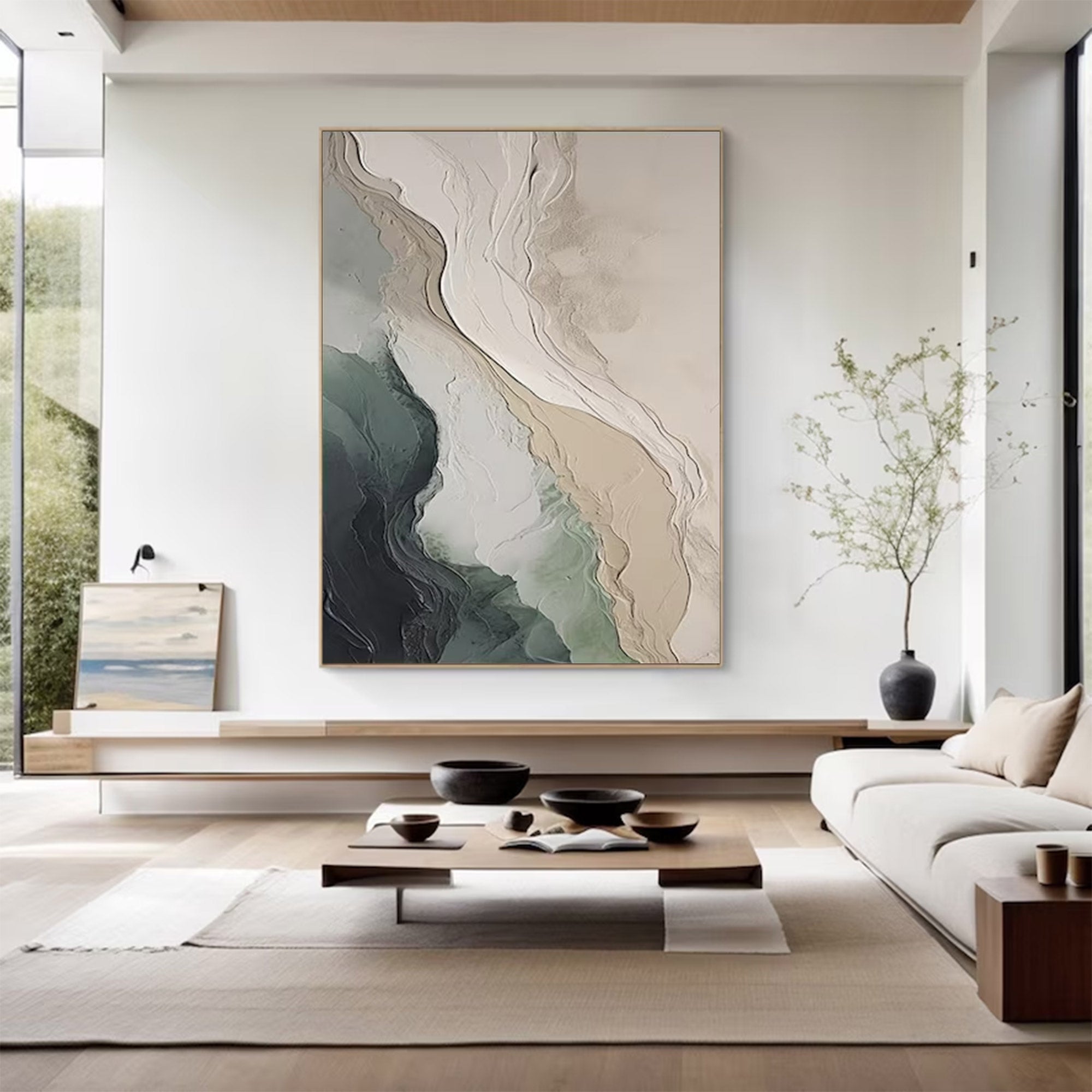 Large Modern Earth-Toned Abstract Art | MuroArt #WGA 018
