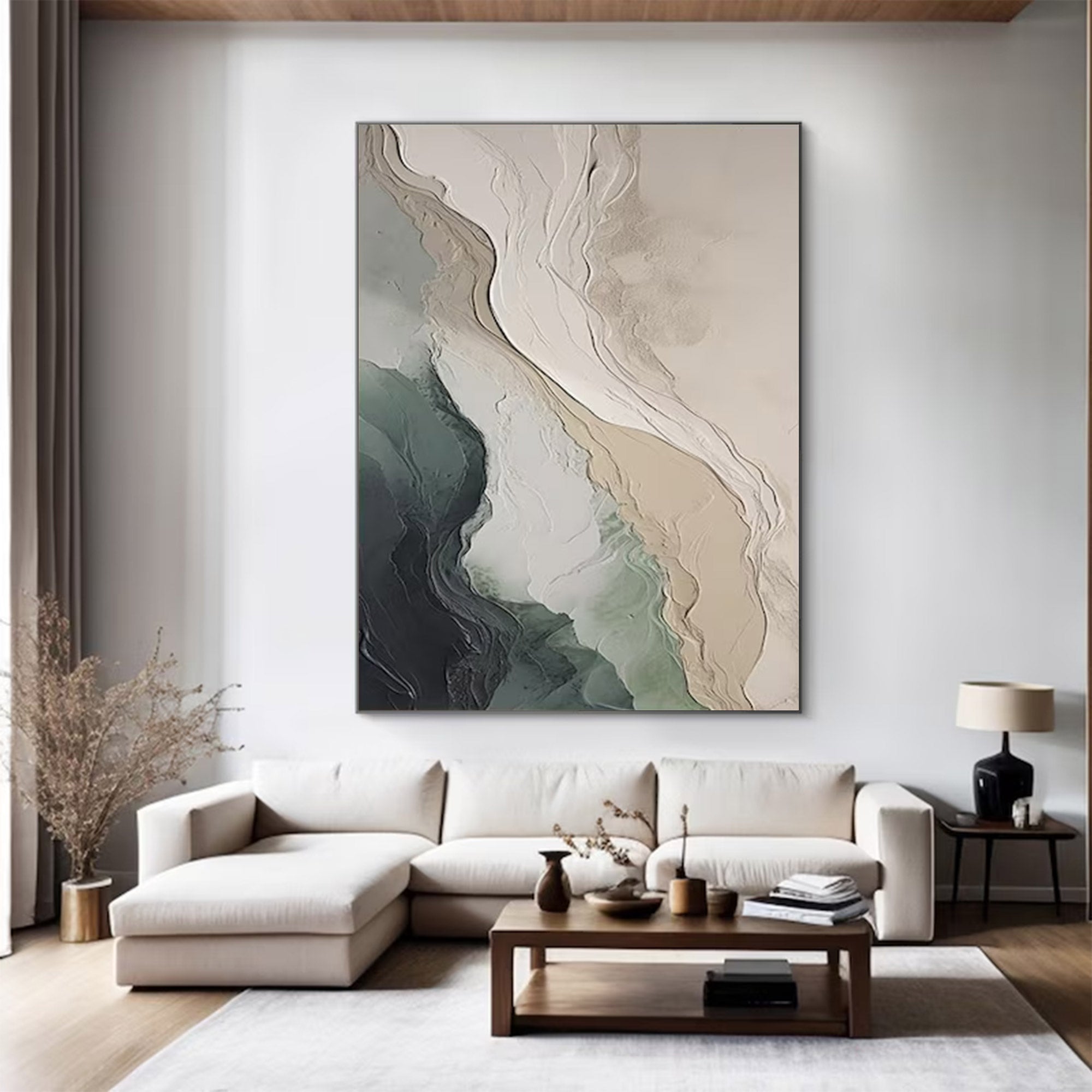 Large Modern Earth-Toned Abstract Art | MuroArt #WGA 018