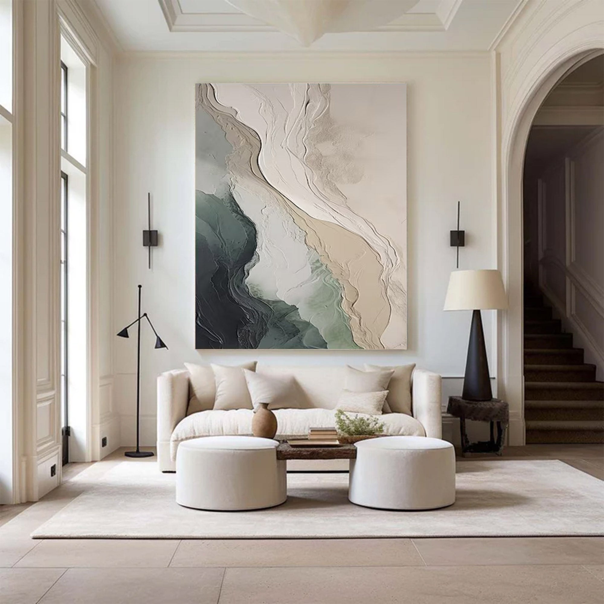 Large Modern Earth-Toned Abstract Art | MuroArt #WGA 018