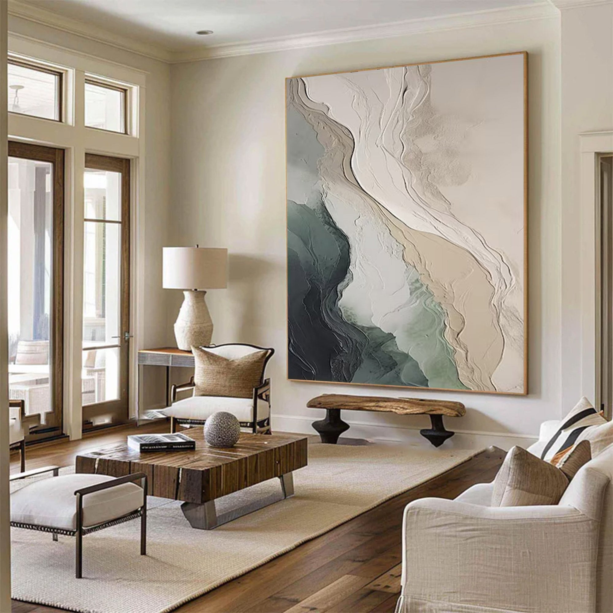 Large Modern Earth-Toned Abstract Art | MuroArt #WGA 018