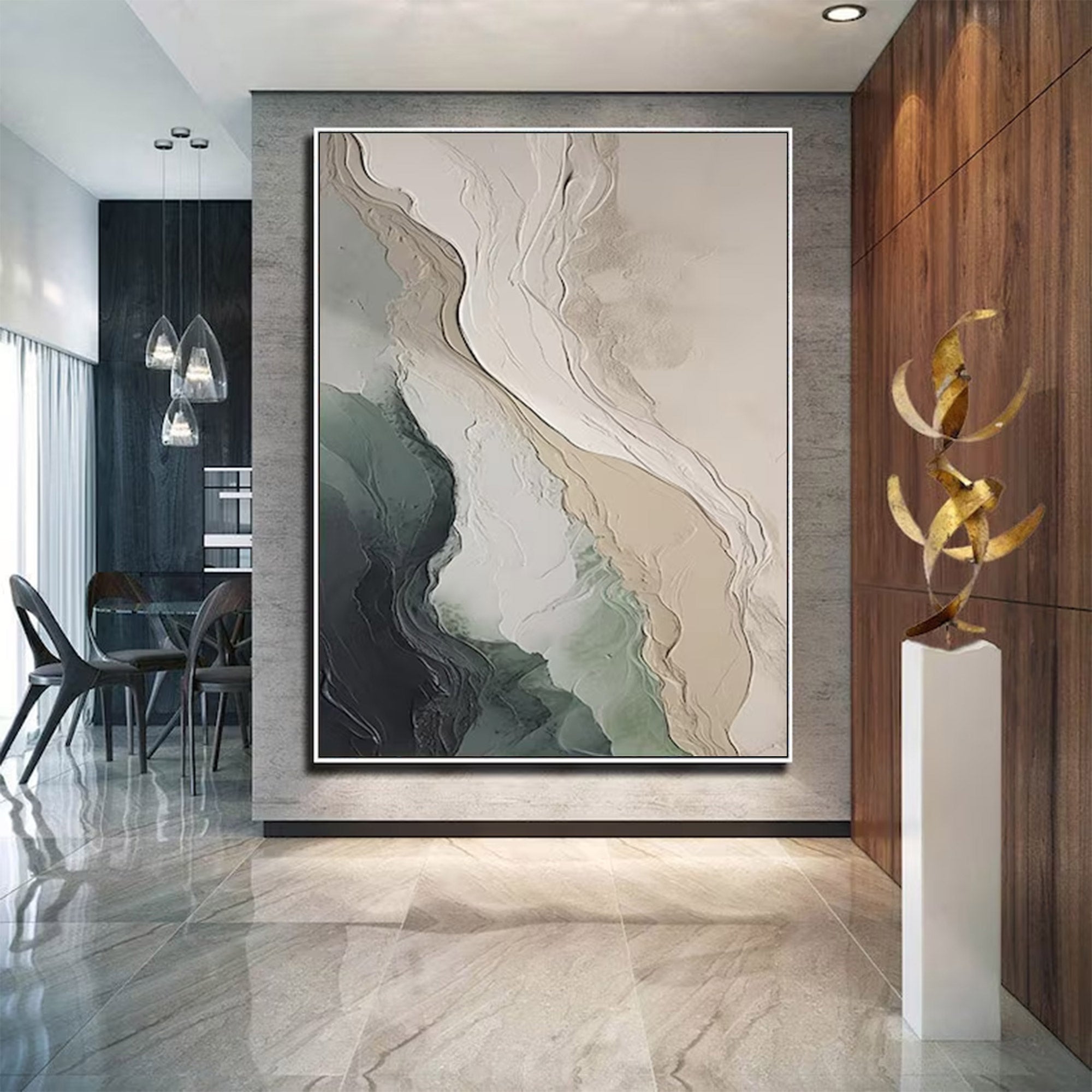 Large Modern Earth-Toned Abstract Art | MuroArt #WGA 018