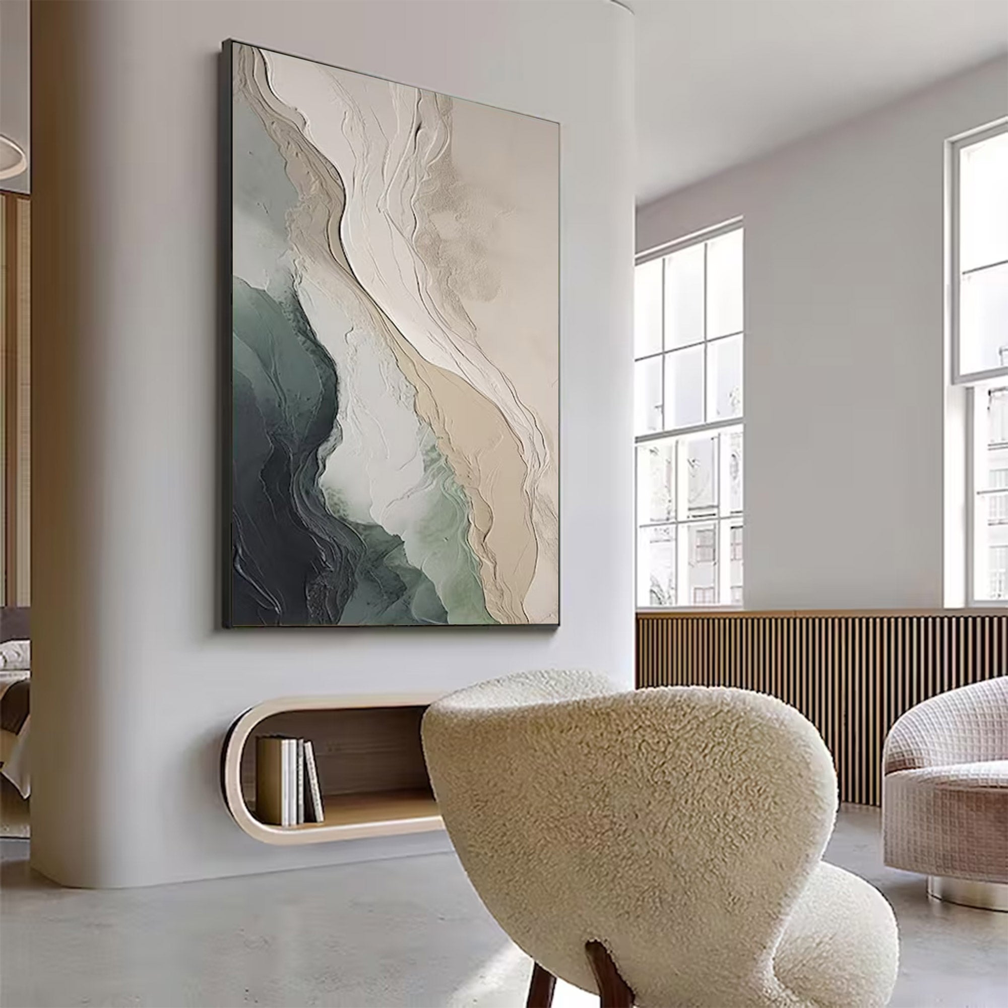 Large Modern Earth-Toned Abstract Art | MuroArt #WGA 018