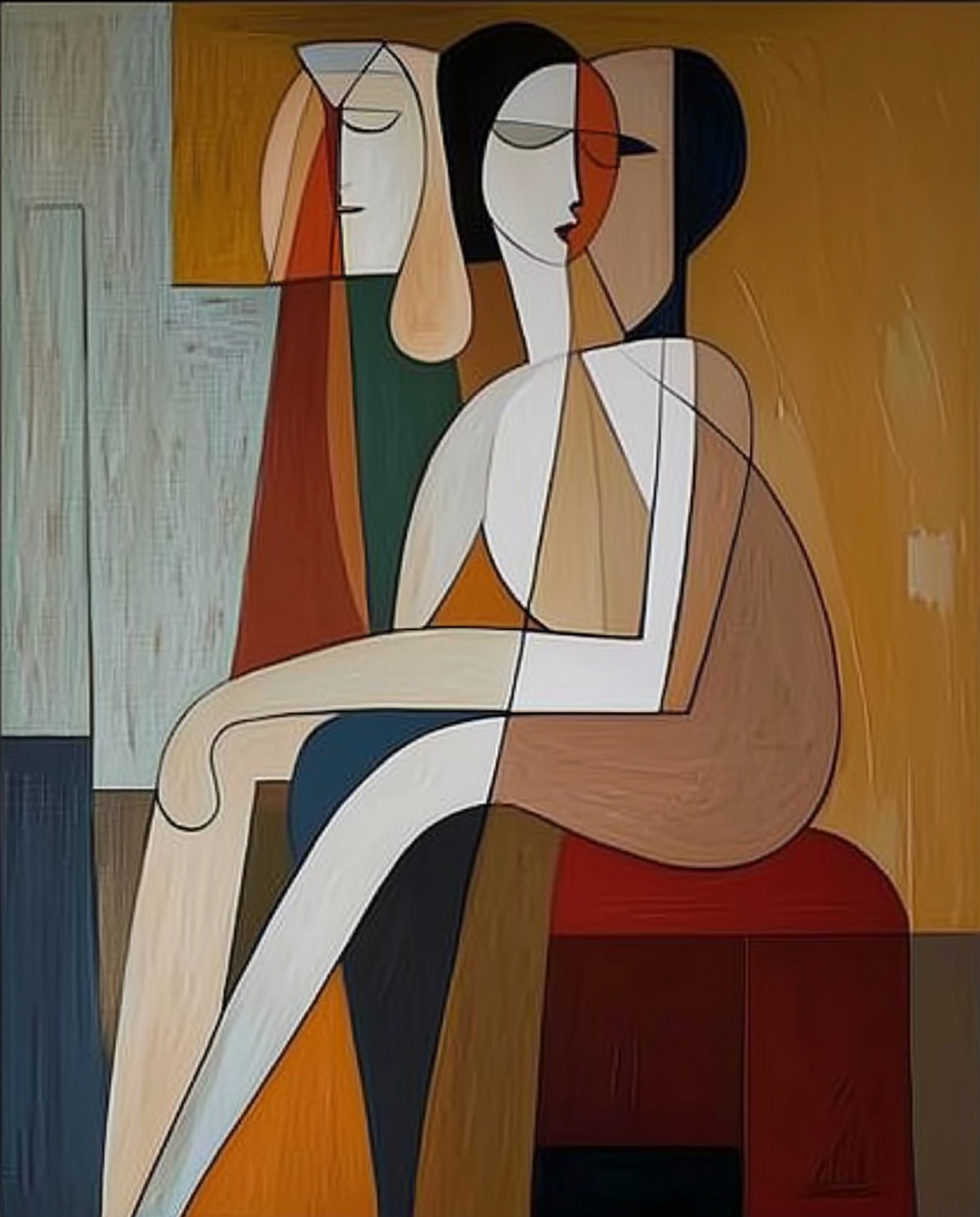 Modern Abstract Figures, Warm Tonal Palette #BGA 260