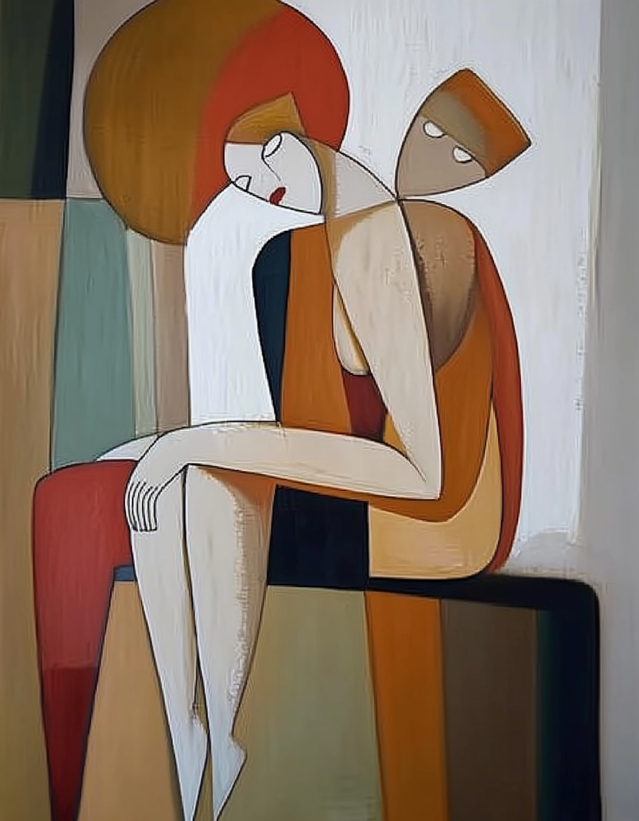 Contemporary Figurative Painting, Geometric Abstract Design #BGA 258