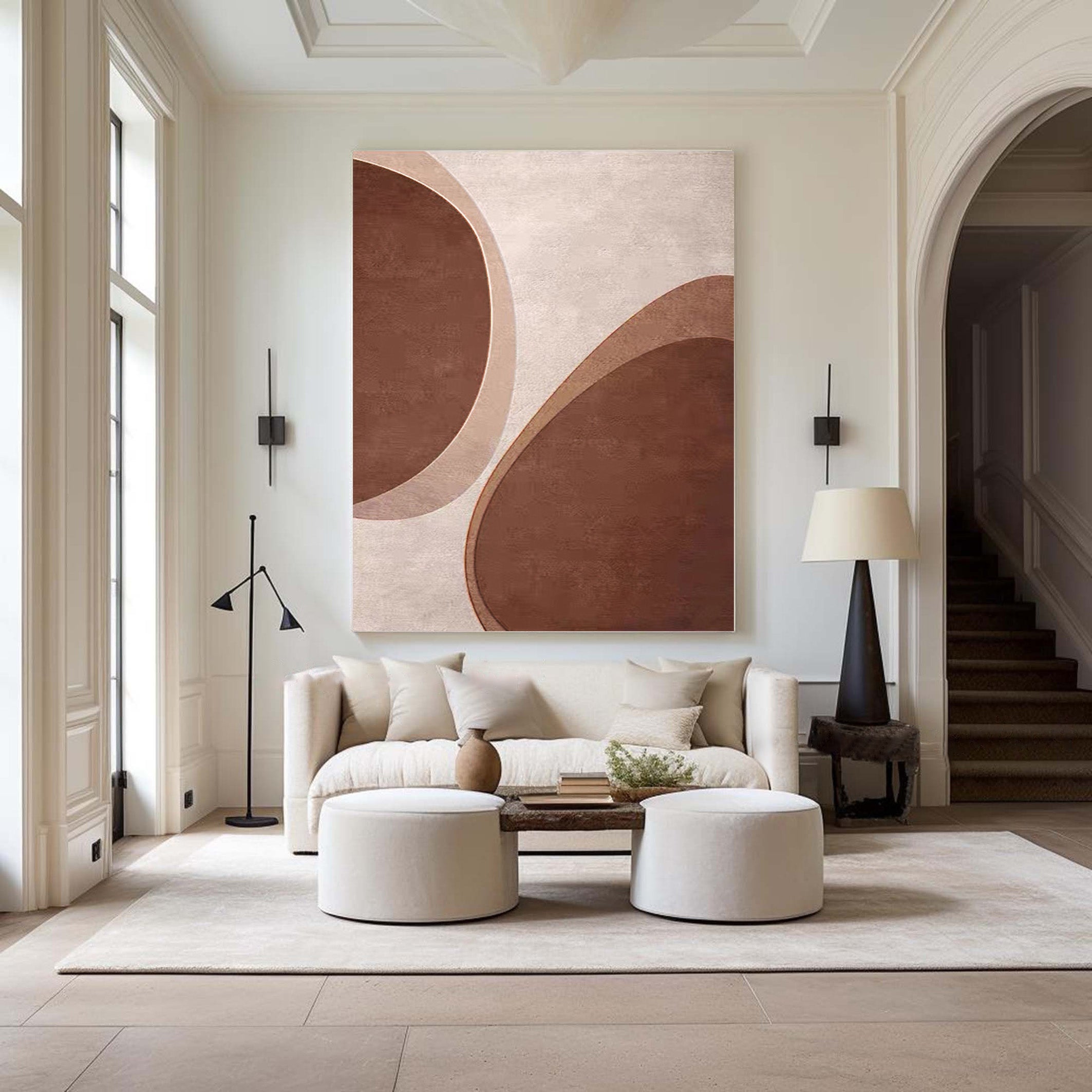 Warm Brown Minimalist Abstract with Organic Shapes #BGA 236