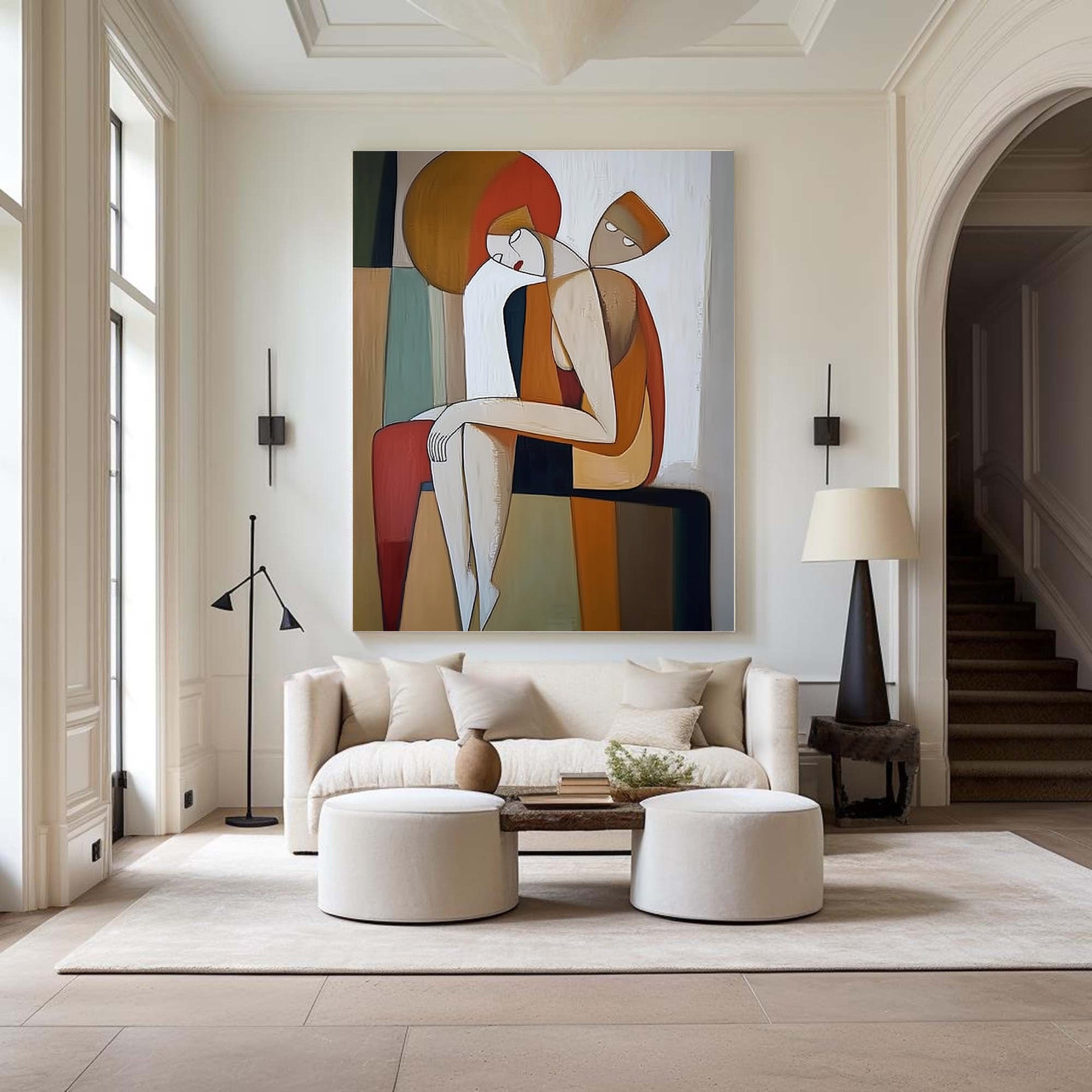 Contemporary Figurative Painting, Geometric Abstract Design #BGA 258