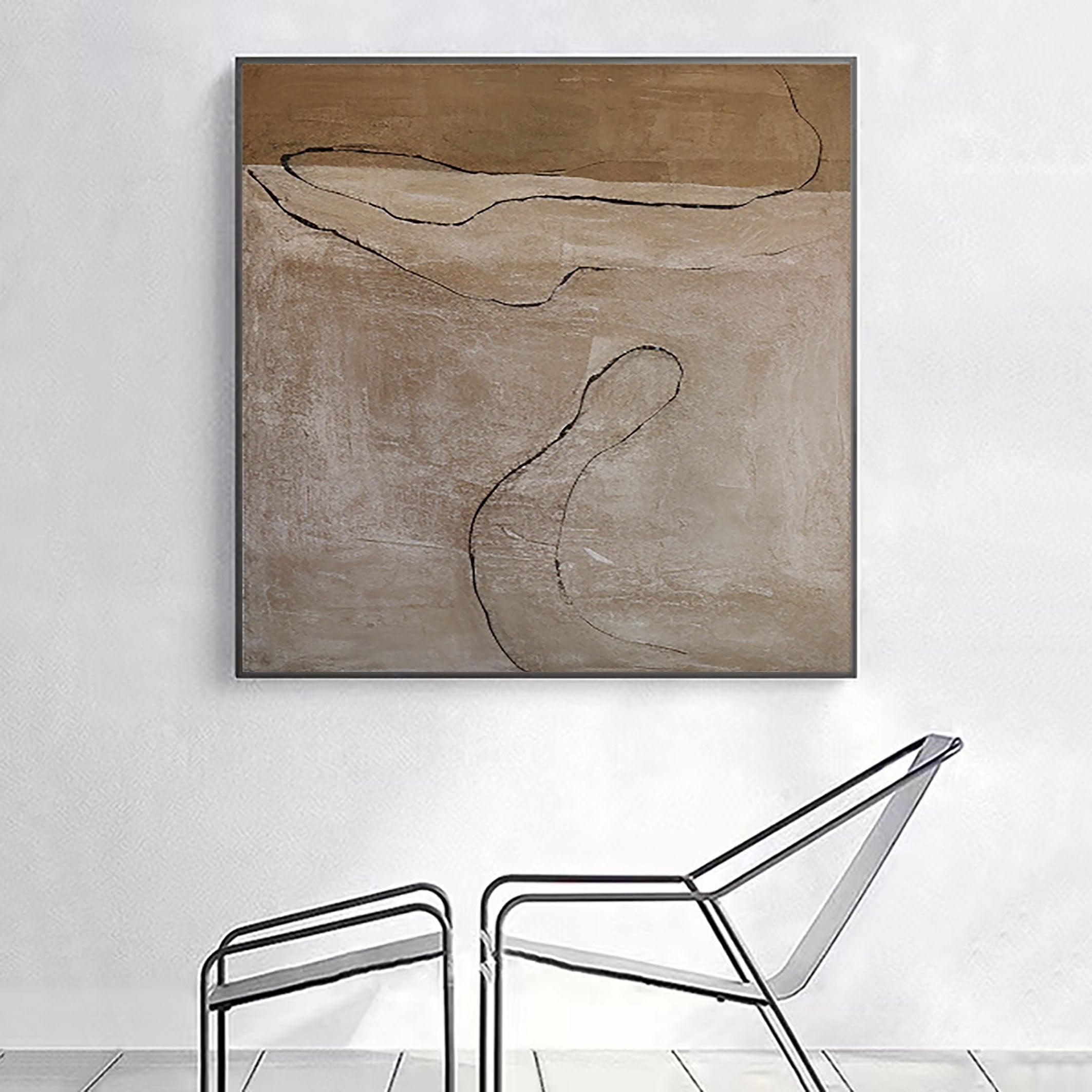 Beige & Brown Abstract Painting #BBA 007