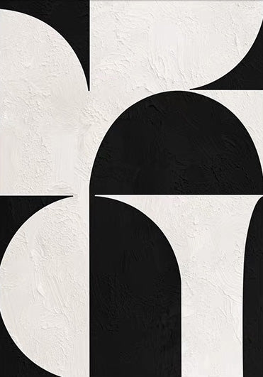 Minimalist Black and White Abstract, Textured Geometric Art #BGA 249