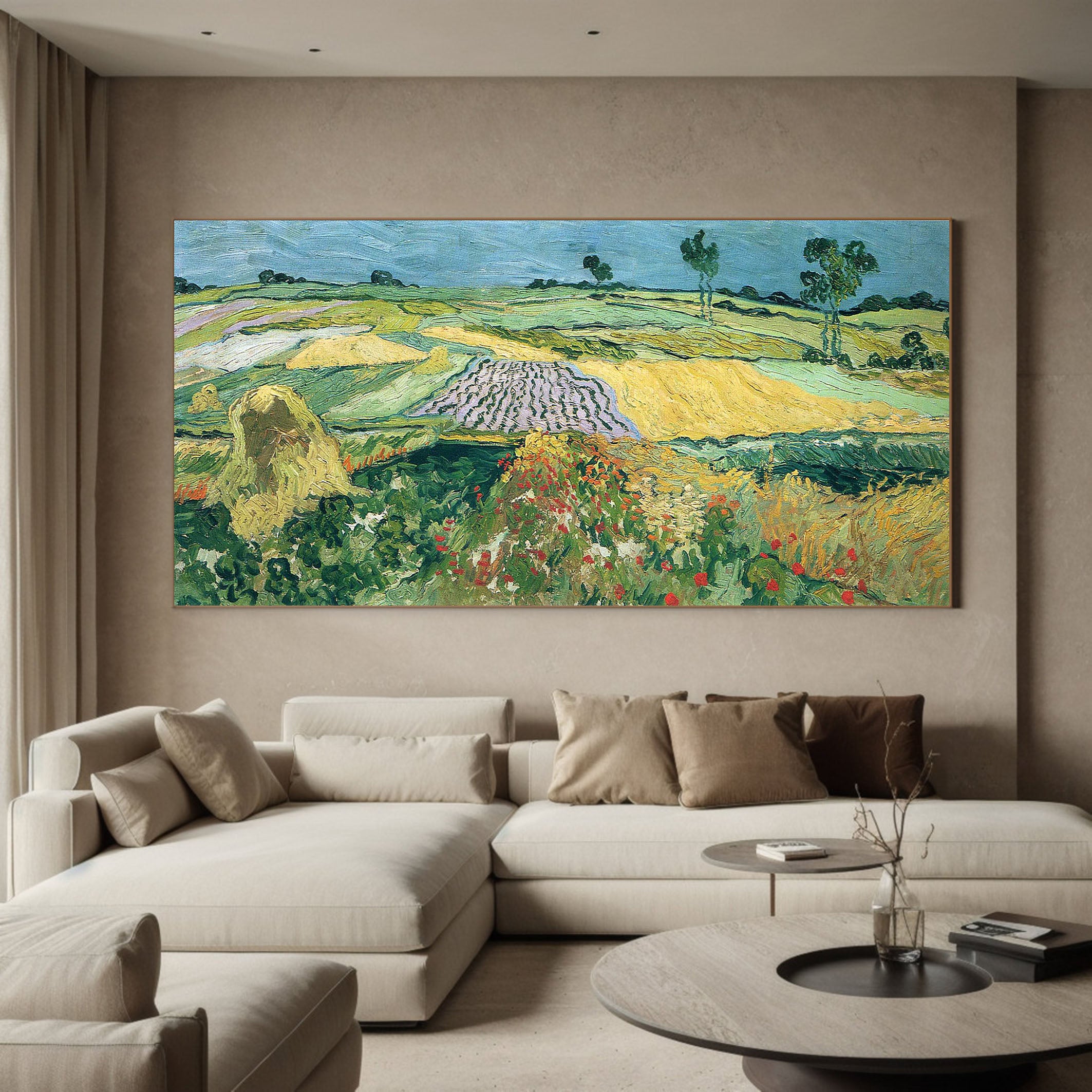 Landscape at Auvers at Twilight, Vincent Van Gogh Inspired #BGA 107