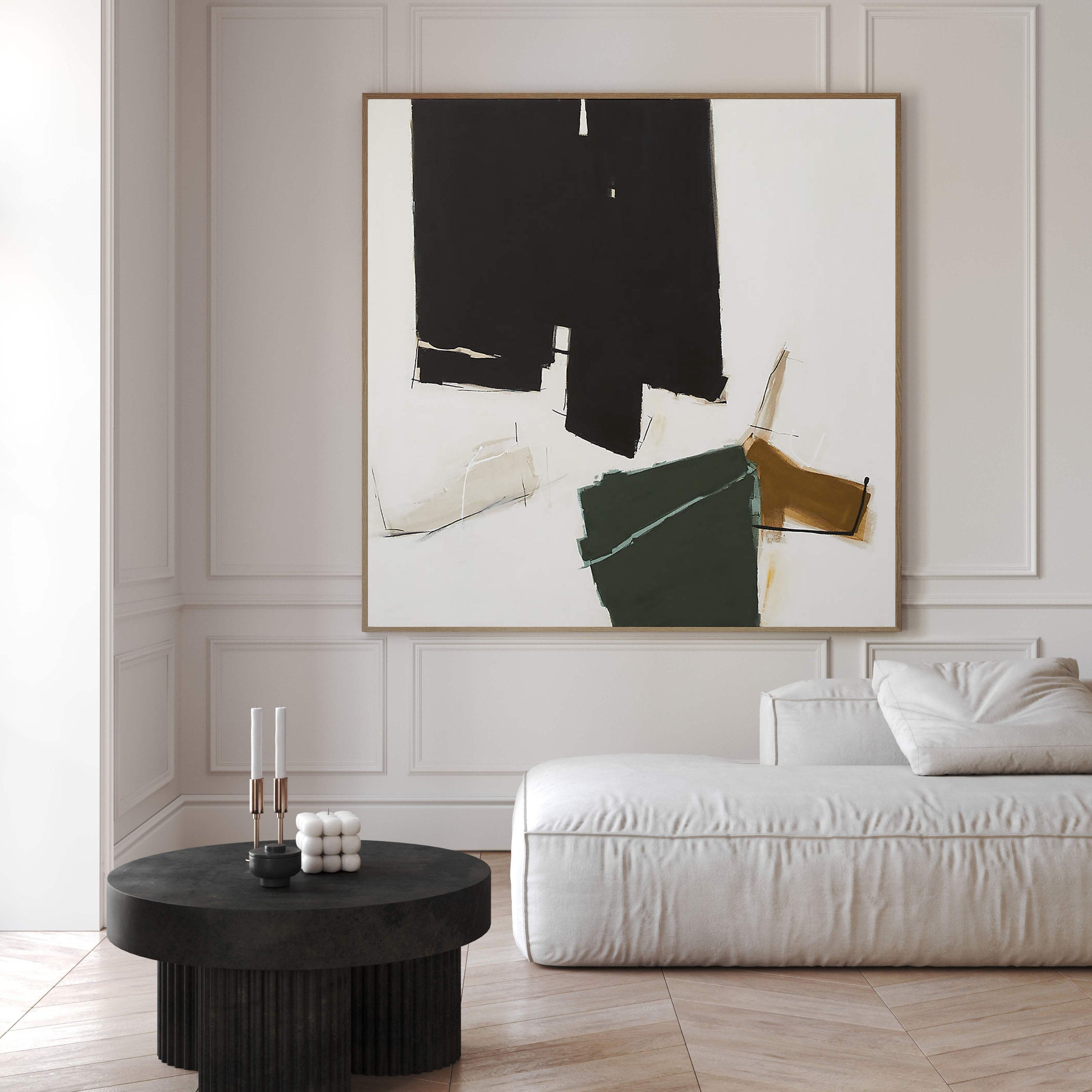 Black and Color Abstraction, Framed Contemporary Wall Art #BGA 125