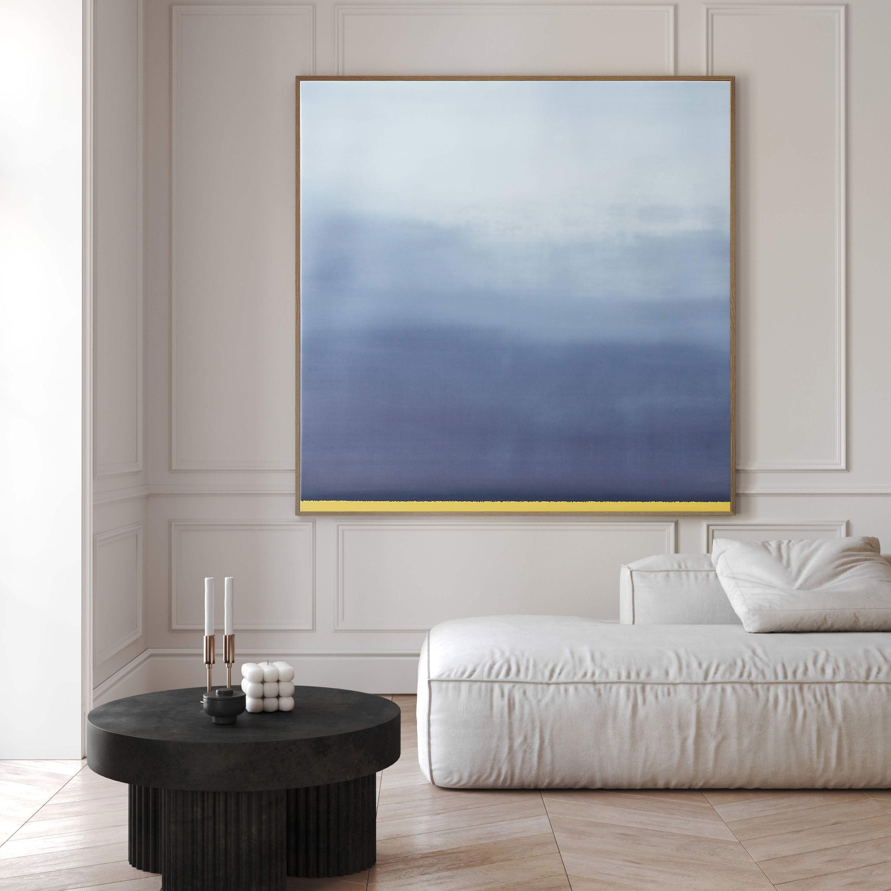 Soft Blue to Light Gradient, Warm Line, Minimalist Landscape #BGA 129