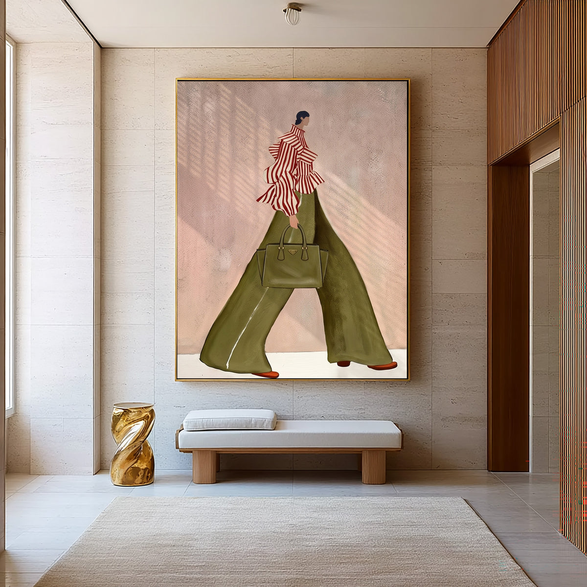 Modern Fashion Woman Painting Stylish Figurative Wall Art
