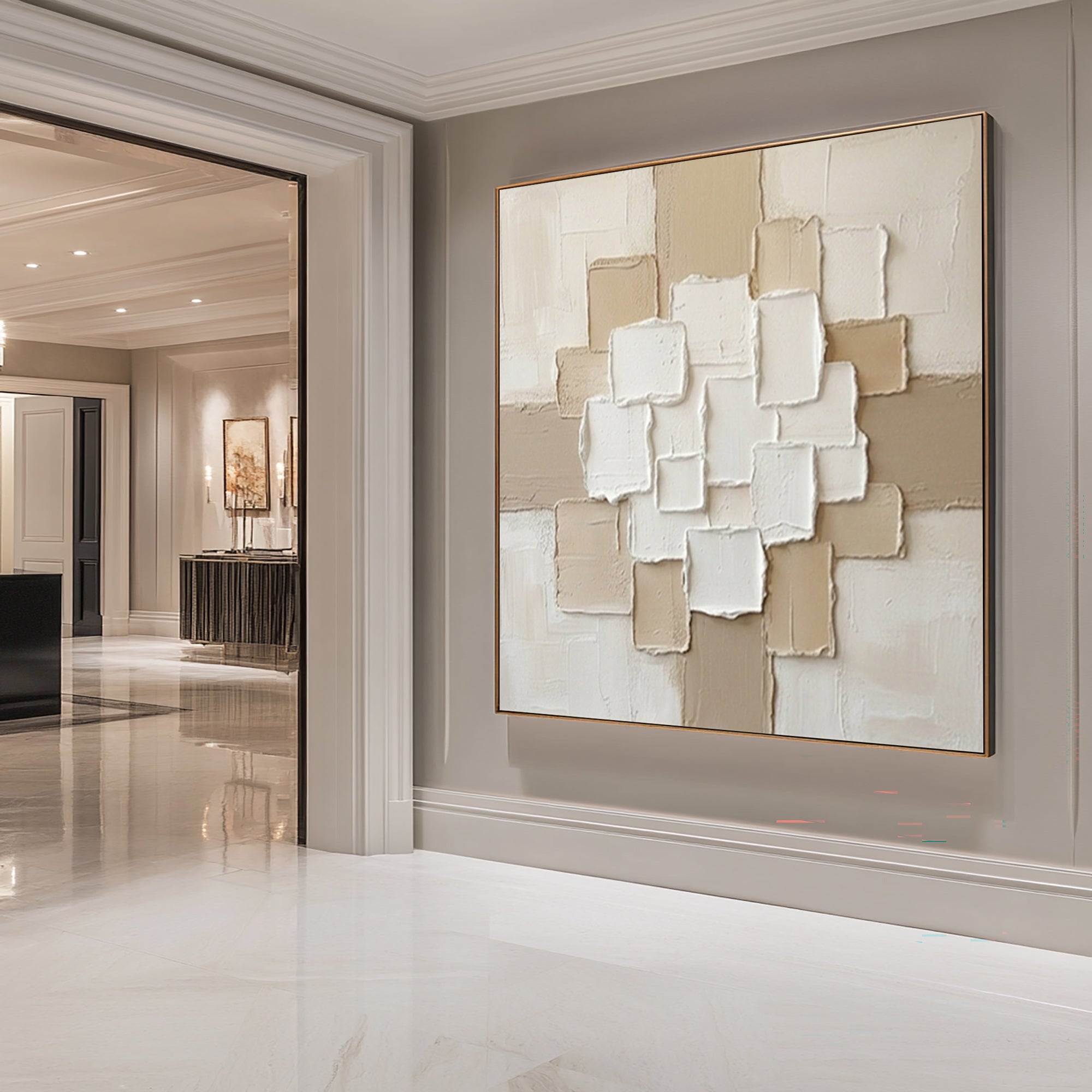 Large Organic Modern Wall Art Neutral Textured Canvas Painting