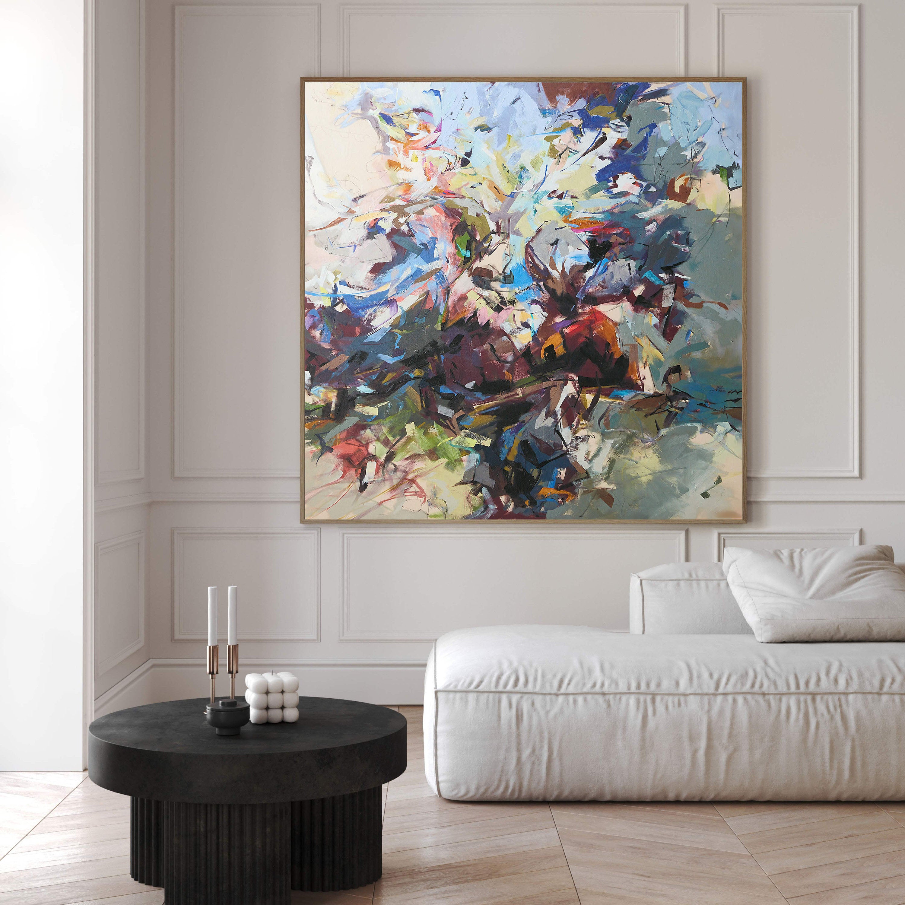 Colorful Brushstroke Abstract Wall Art in Swirling Forms  #BGA 127
