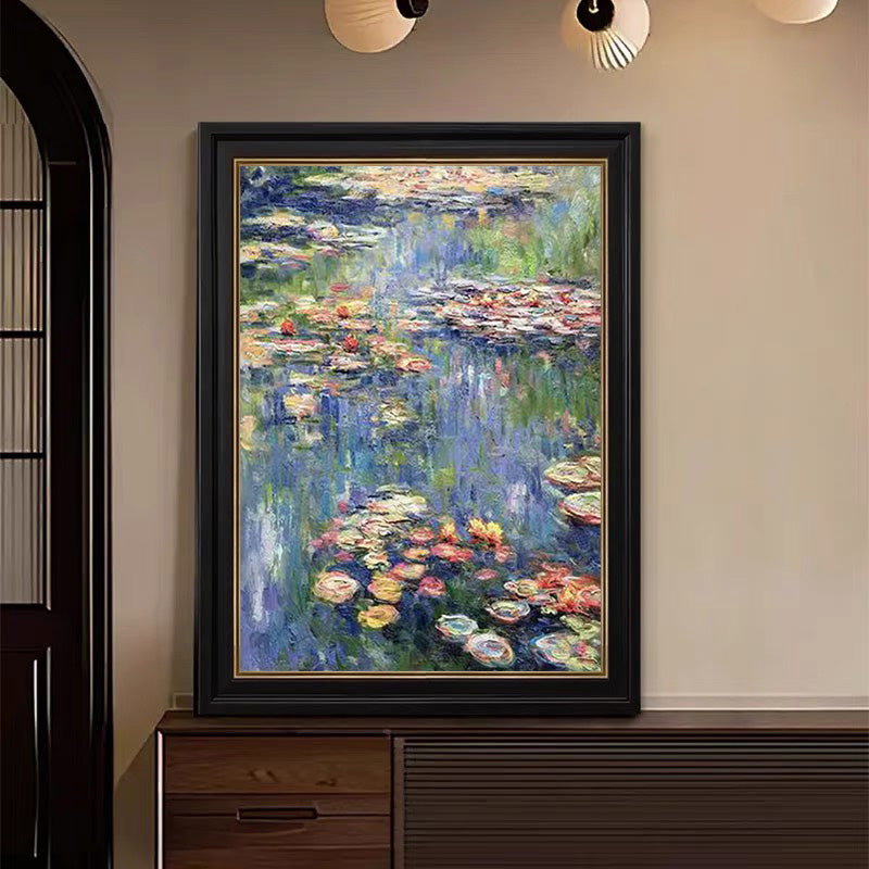 Monet Inspired Water Lilies, Impressionist Canvas #BGA 166