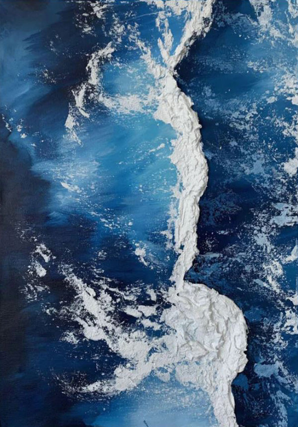Modern 3D Texture Seascape, Dynamic Ocean Vista #BGA 259