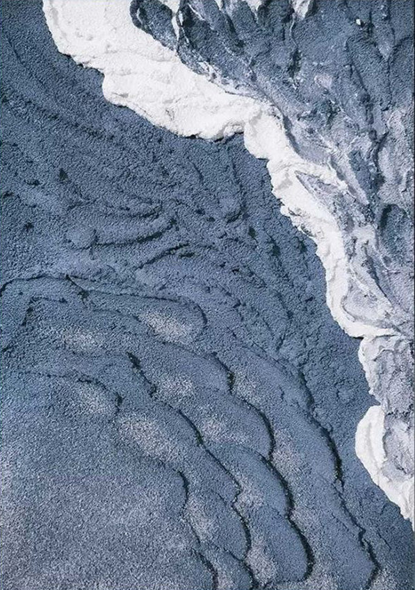 Contemporary Overhead Ocean Painting, Tactile Water Texture #BGA 245
